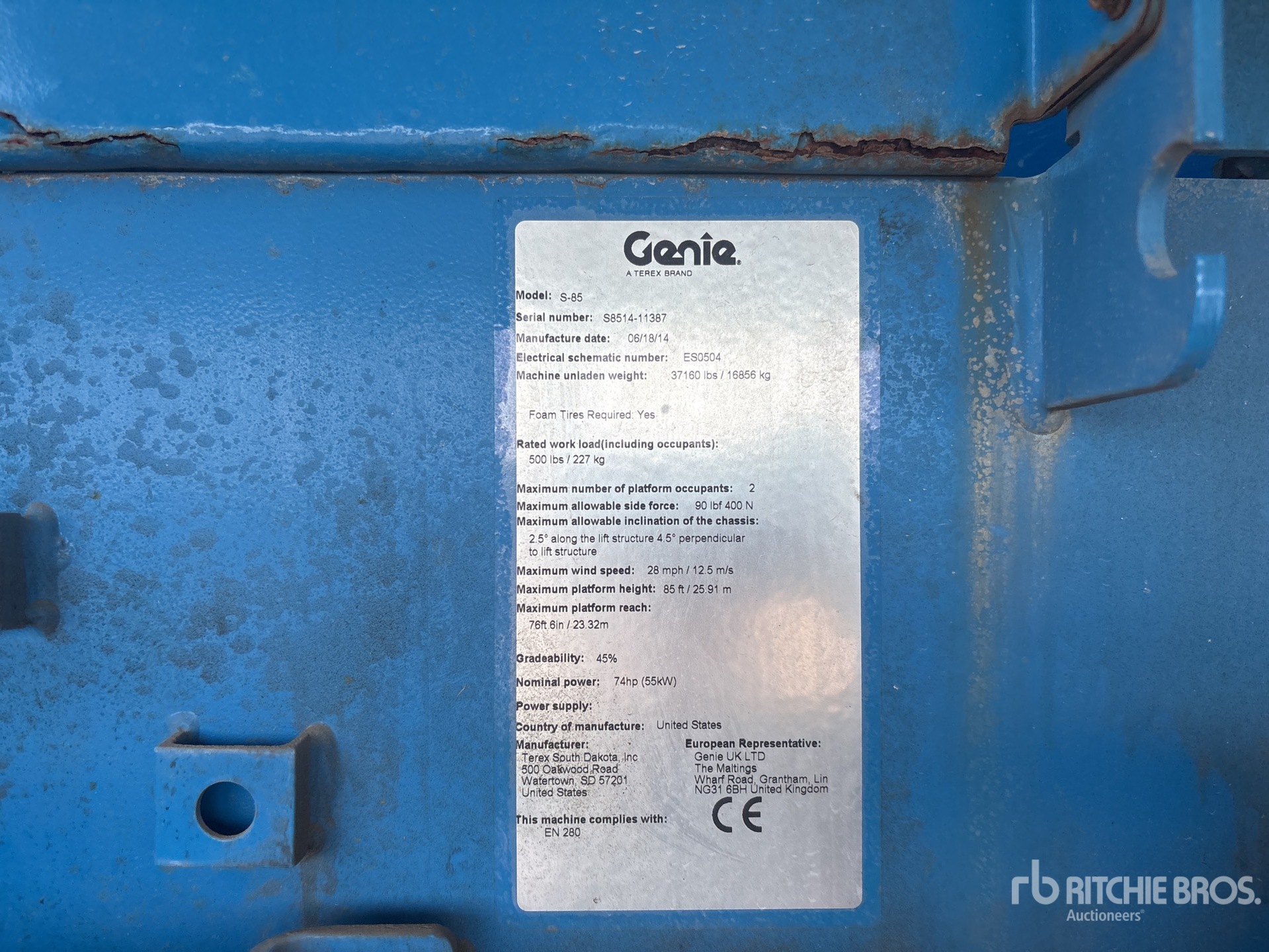2014 Genie S-85