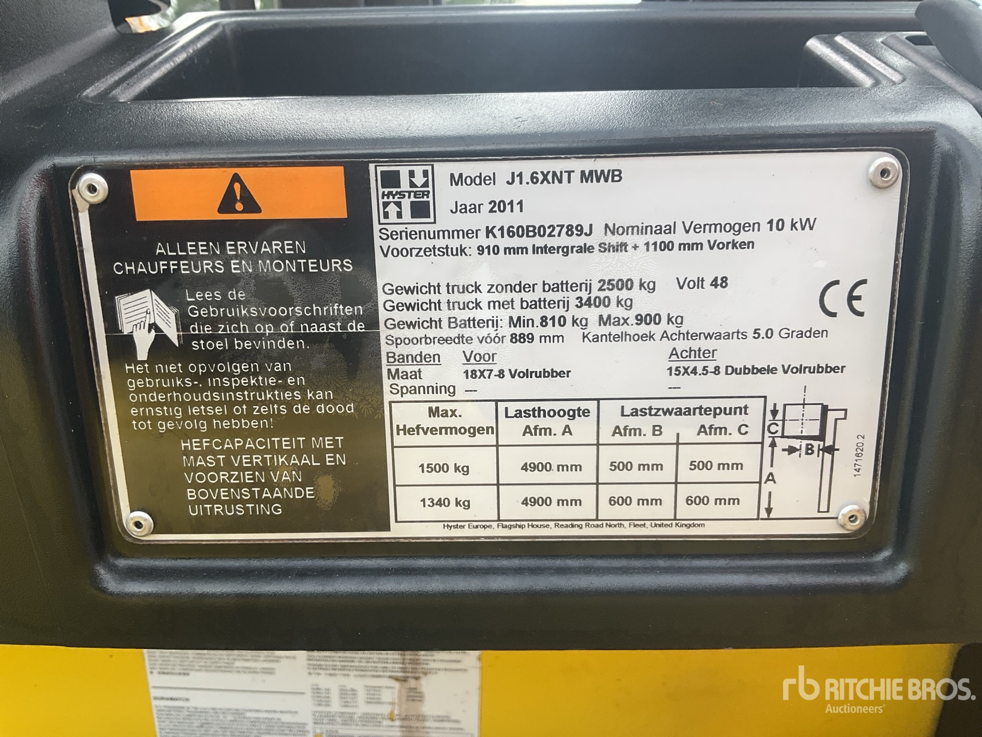 2011 Hyster J1.6XNT MWB
