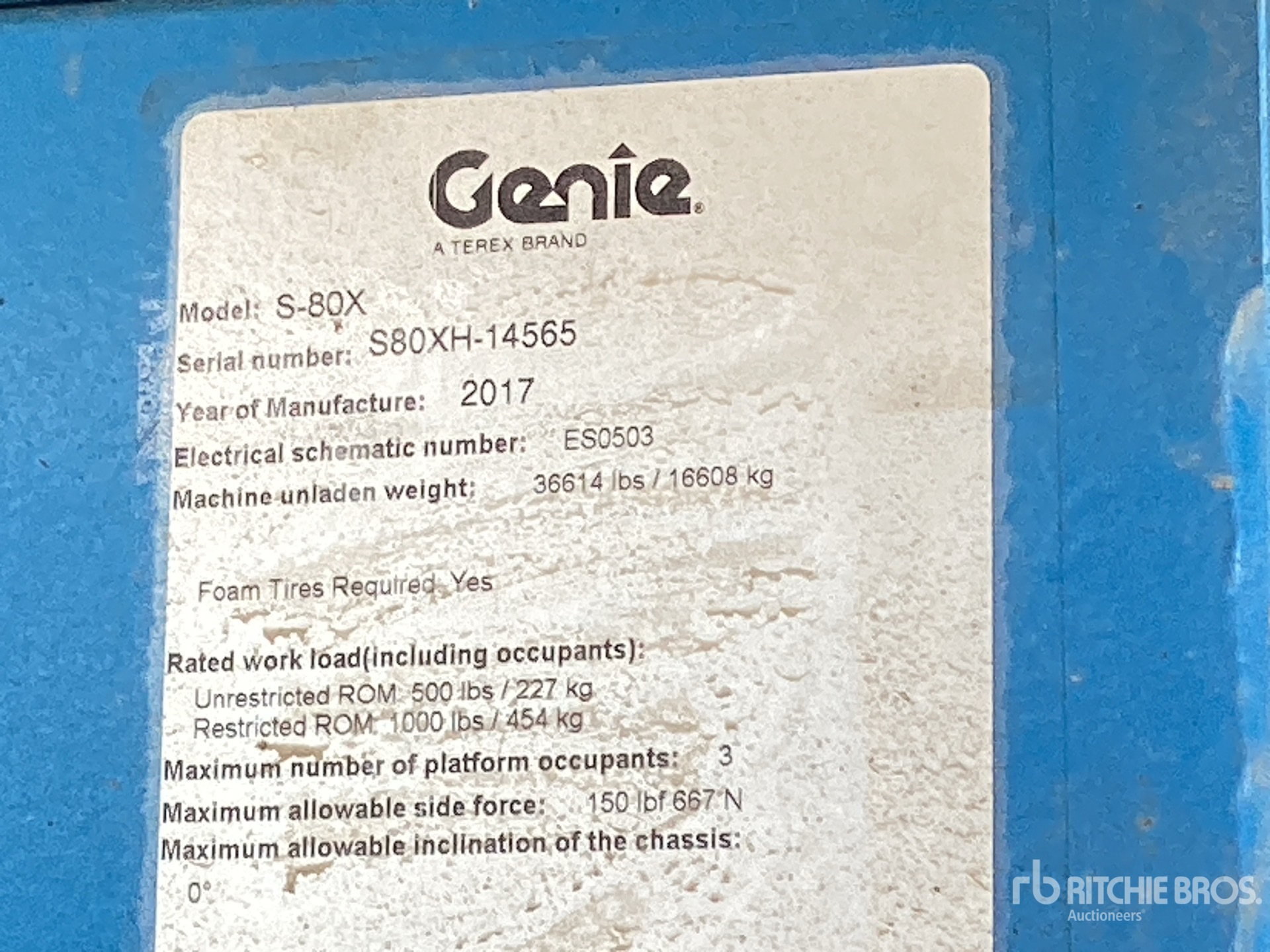 2017 Genie S-80X
