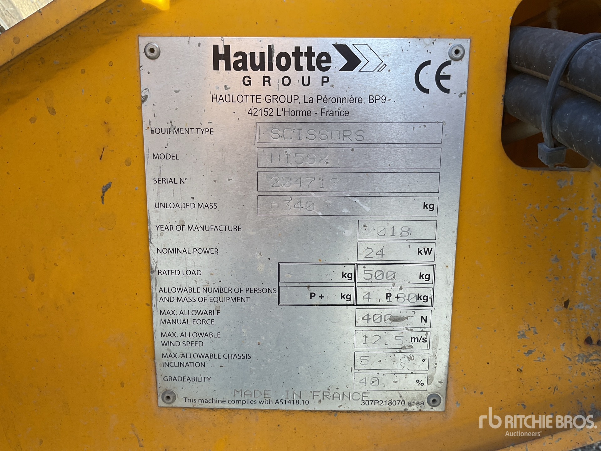 2018 Haulotte H15SX