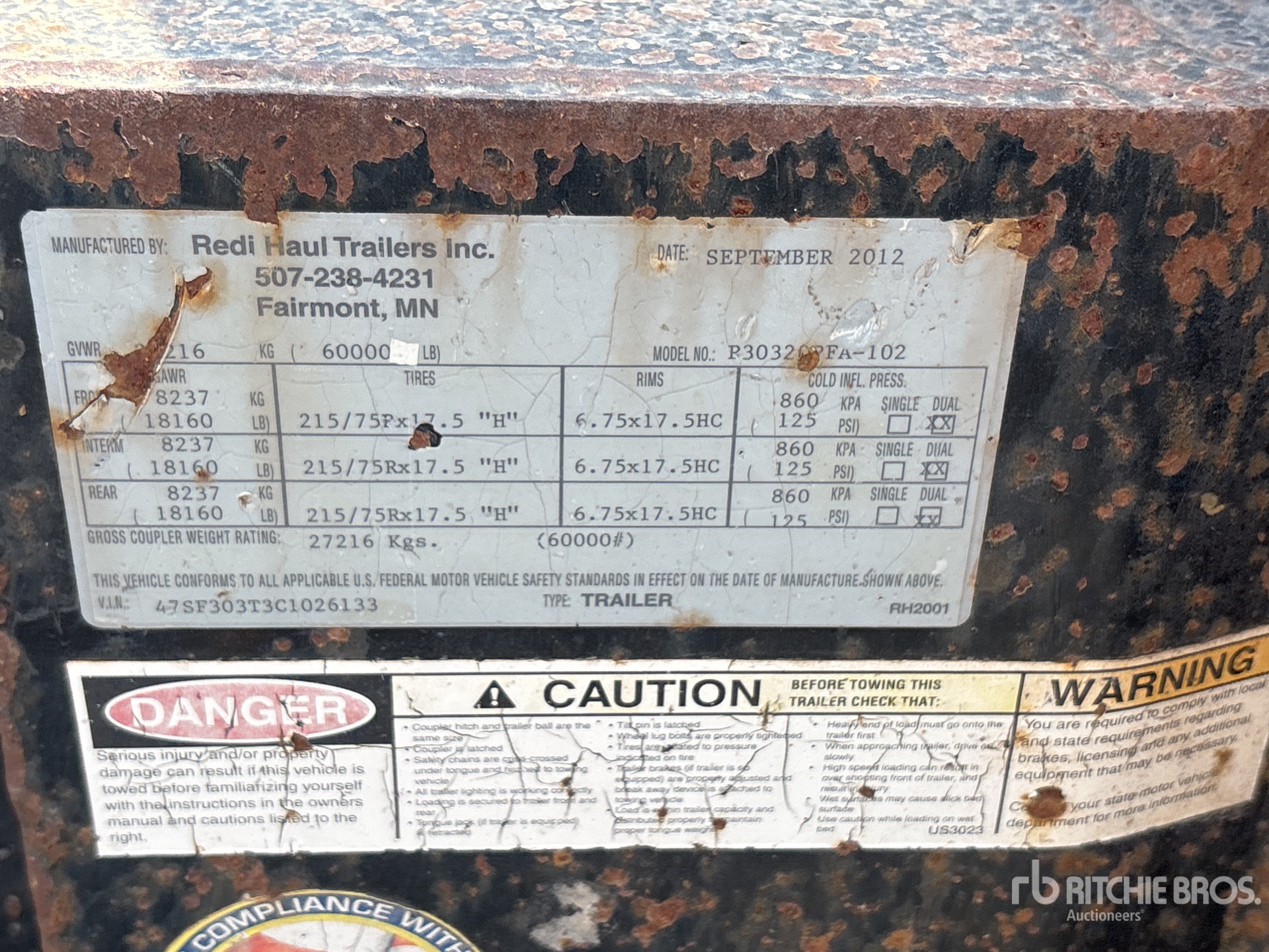 2012 Redi Haul 30 ft Tri/A