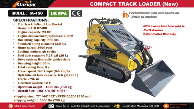 2026 STARVOX SV-480 Compact Track Loader