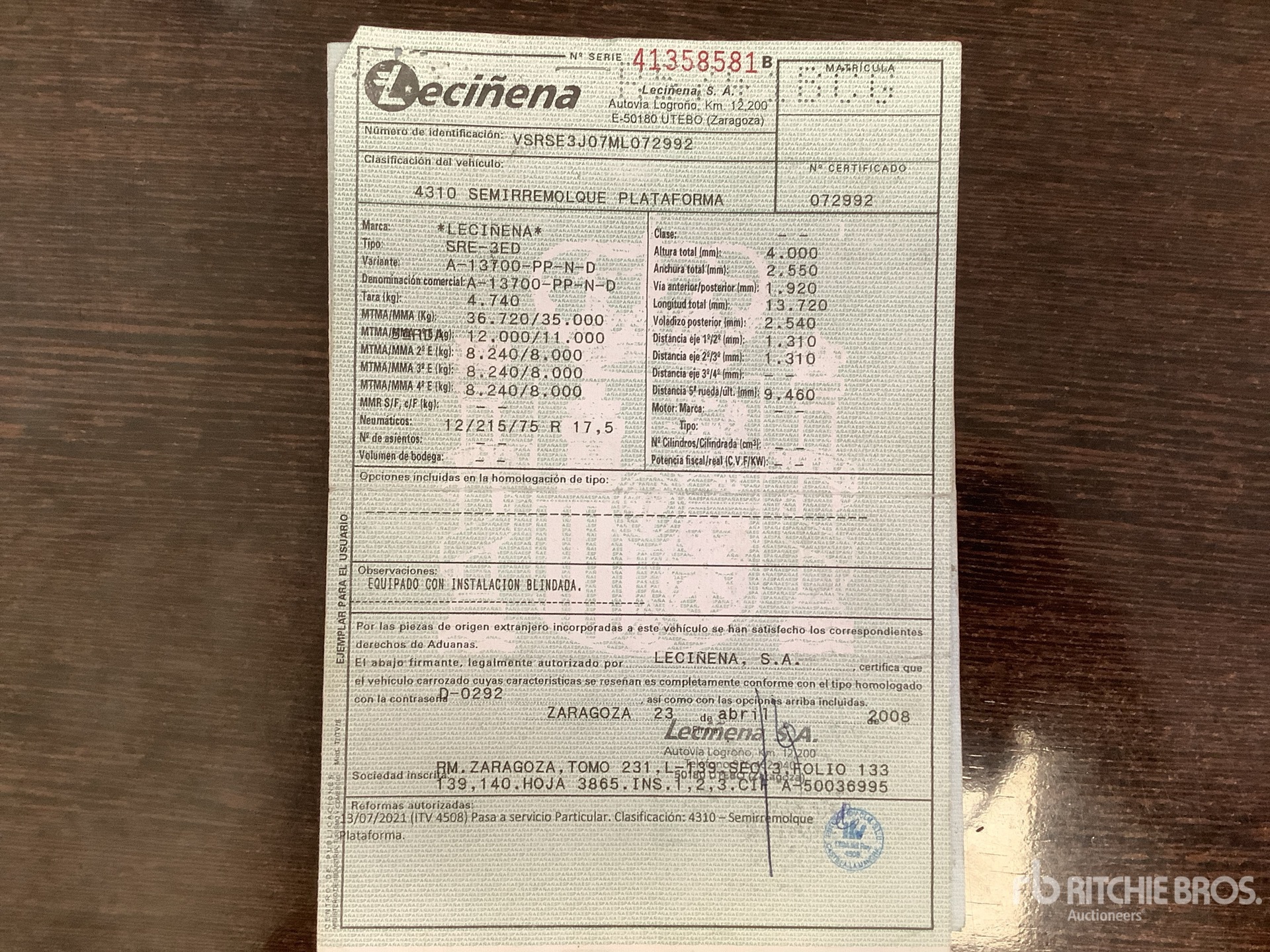 2008 Lecinena A-13700-PP-N-D