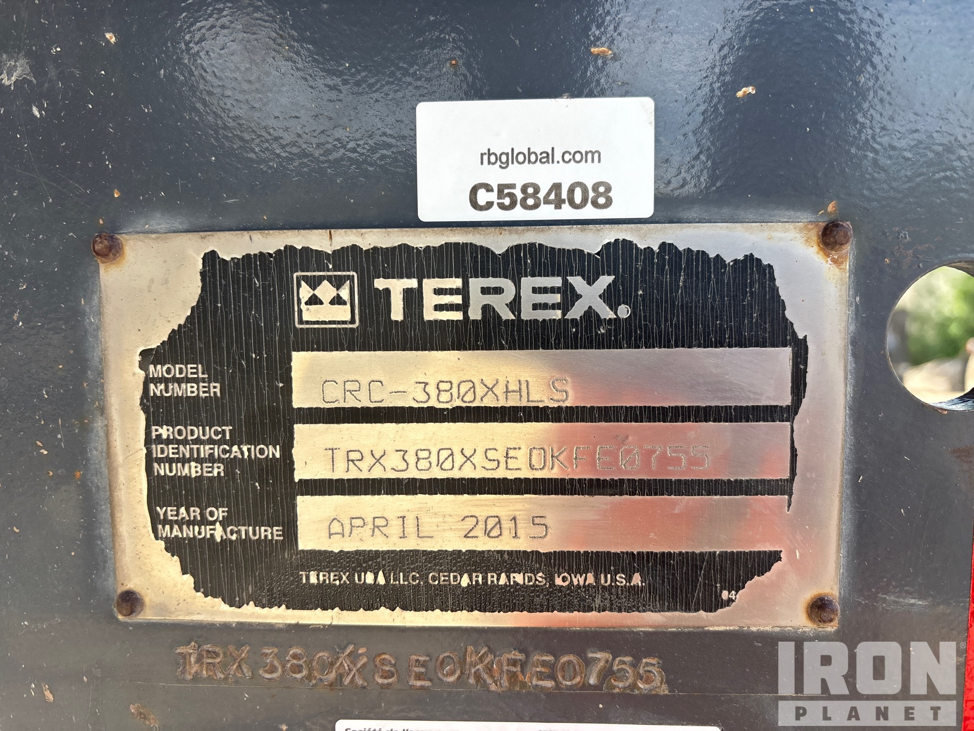 2015 Terex CRC380XHLS
