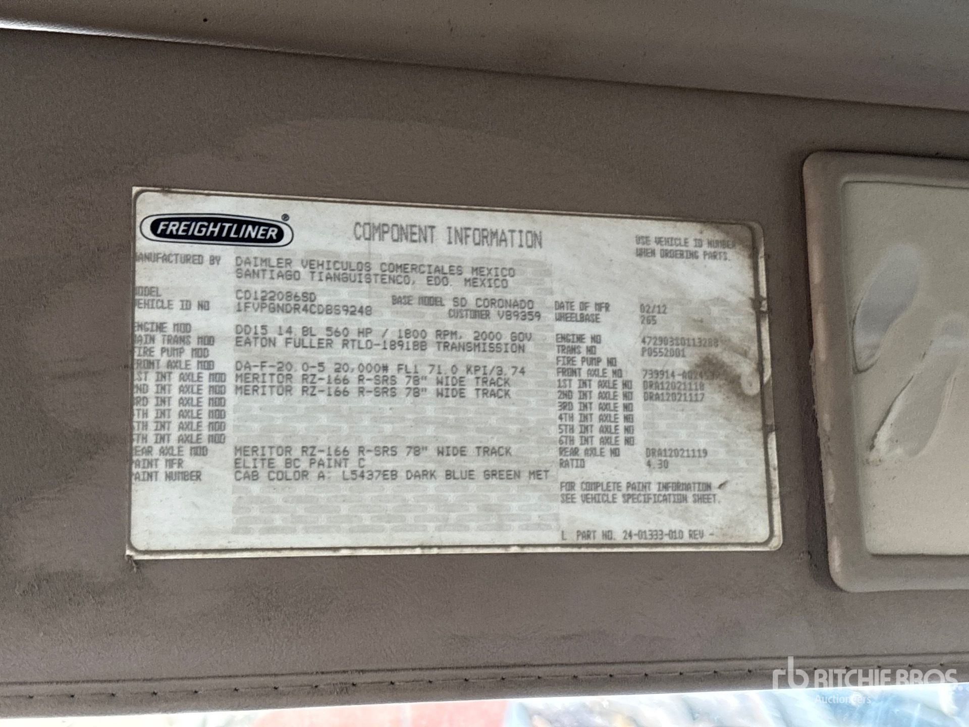 2012 Freightliner CORONADO 122