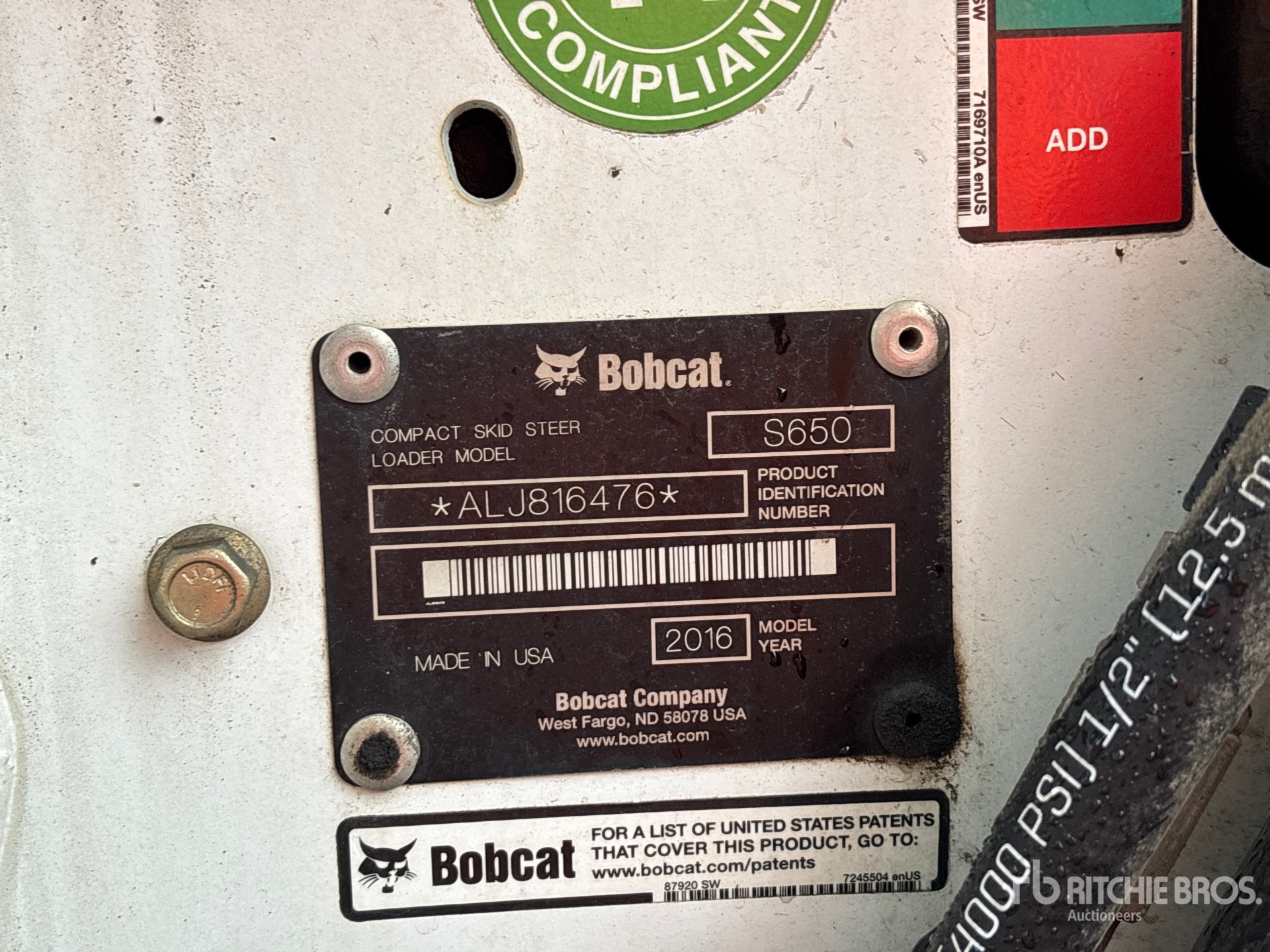 2016 Bobcat S650
