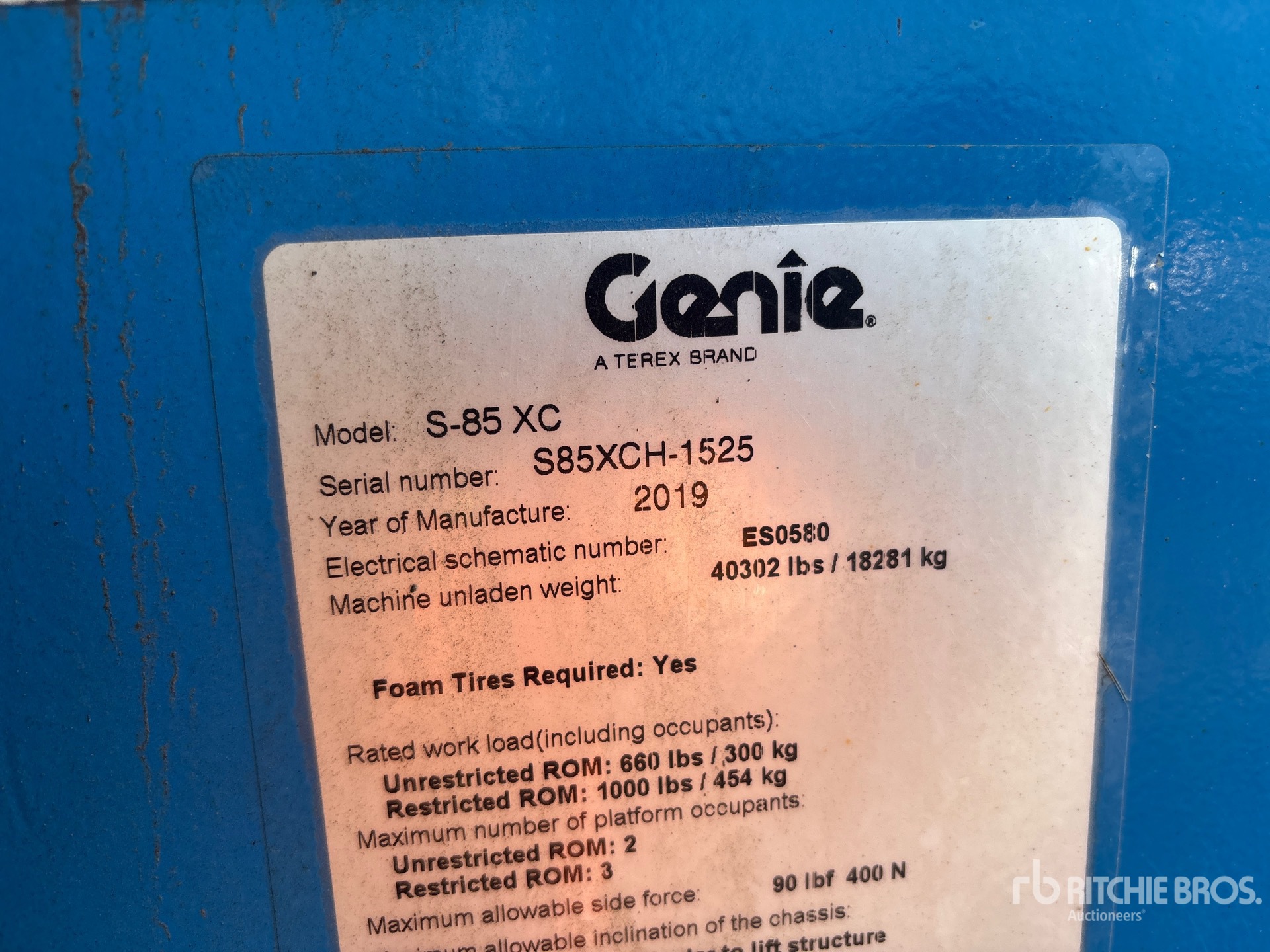 2019 Genie S-85XC