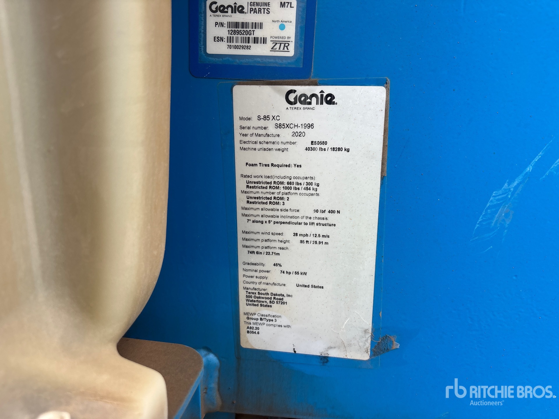 2020 Genie S-85XC