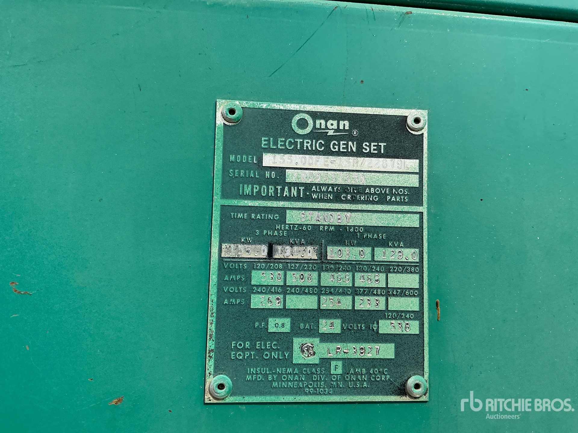 Photo of Onan 155 kW Electric