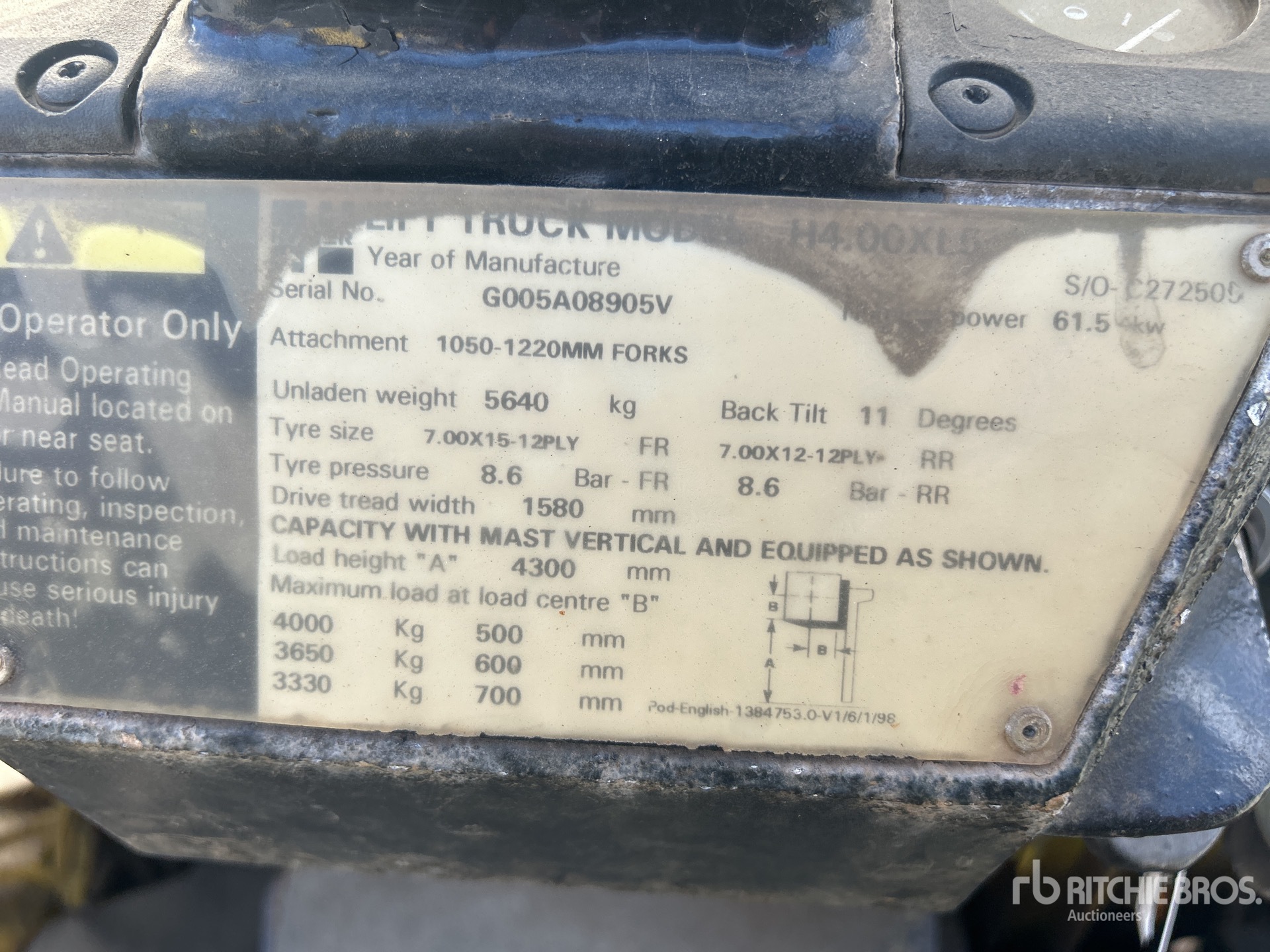 1998 Hyster H4.00XL5
