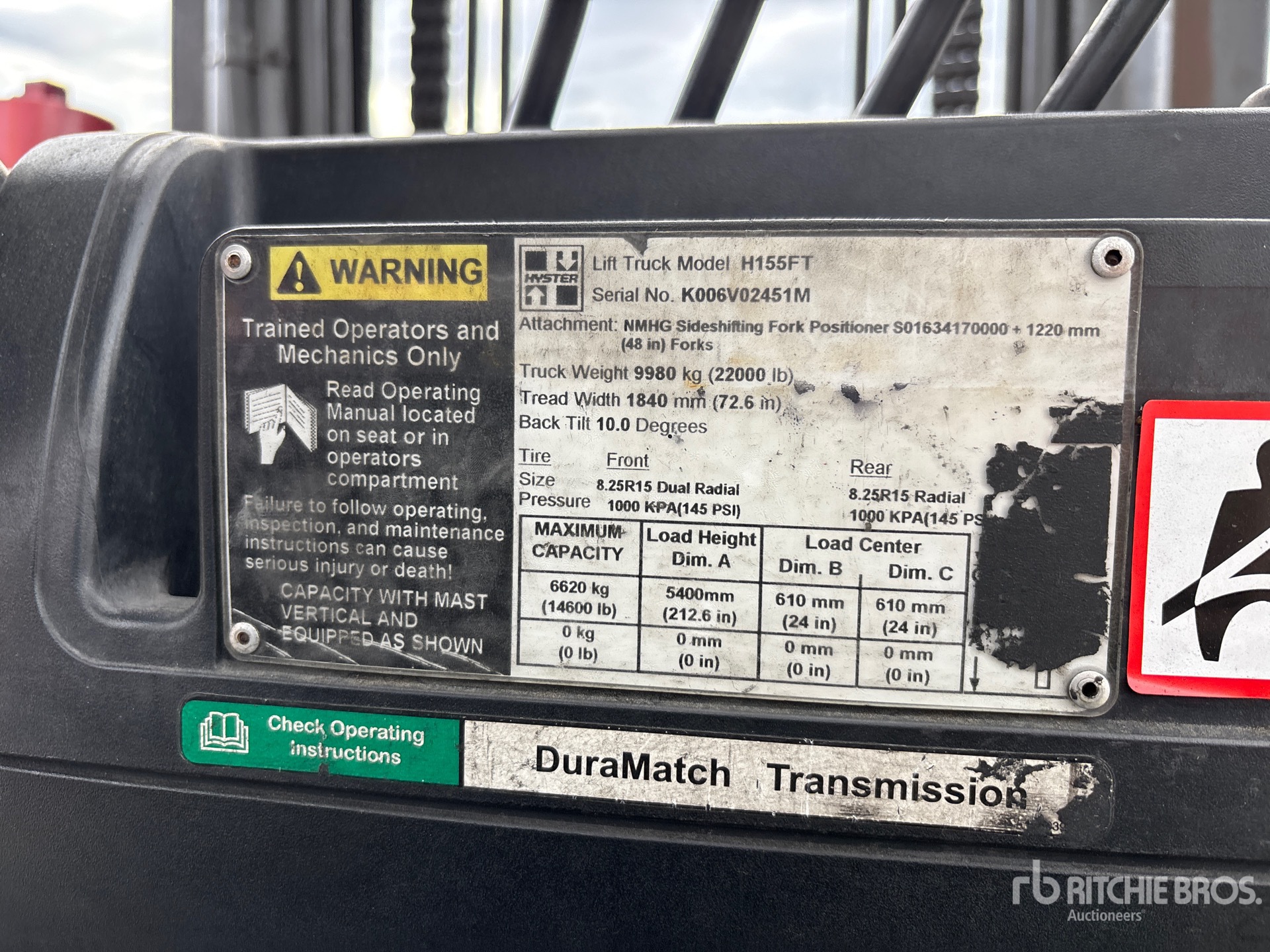 2014 Hyster H155 FT