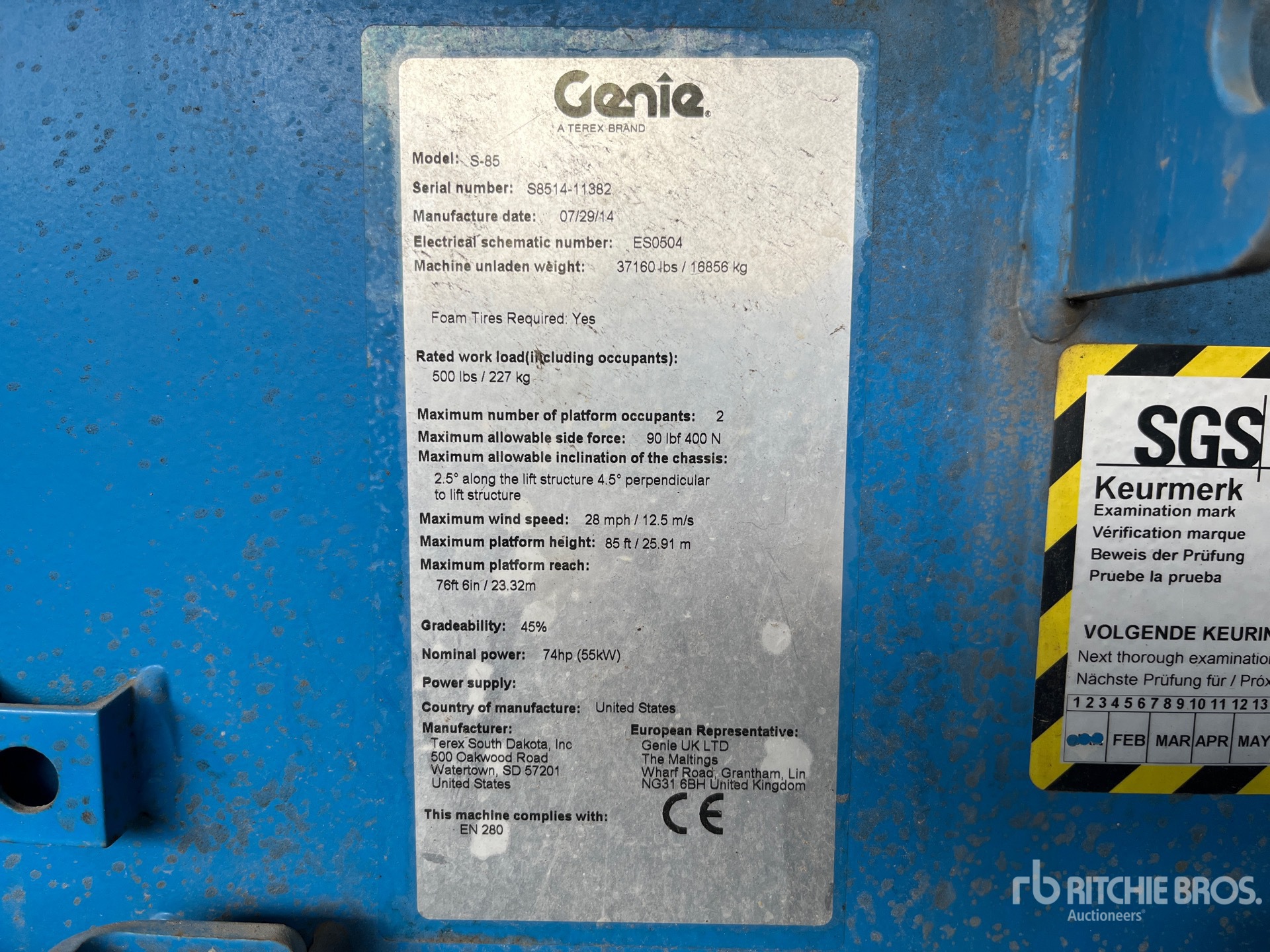 2014 Genie S-85