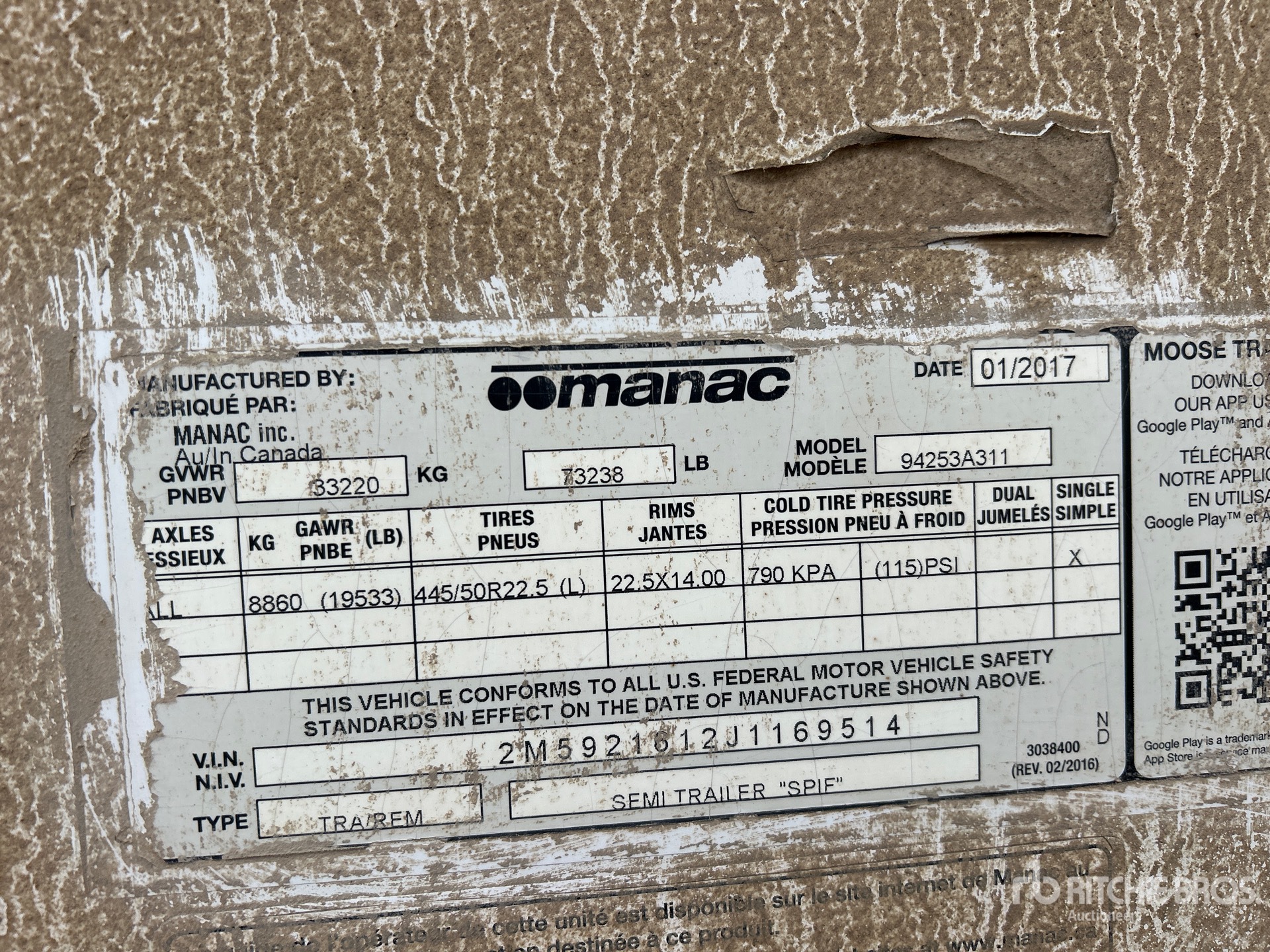 2018 Manac 53 FT X 102 IN T/A