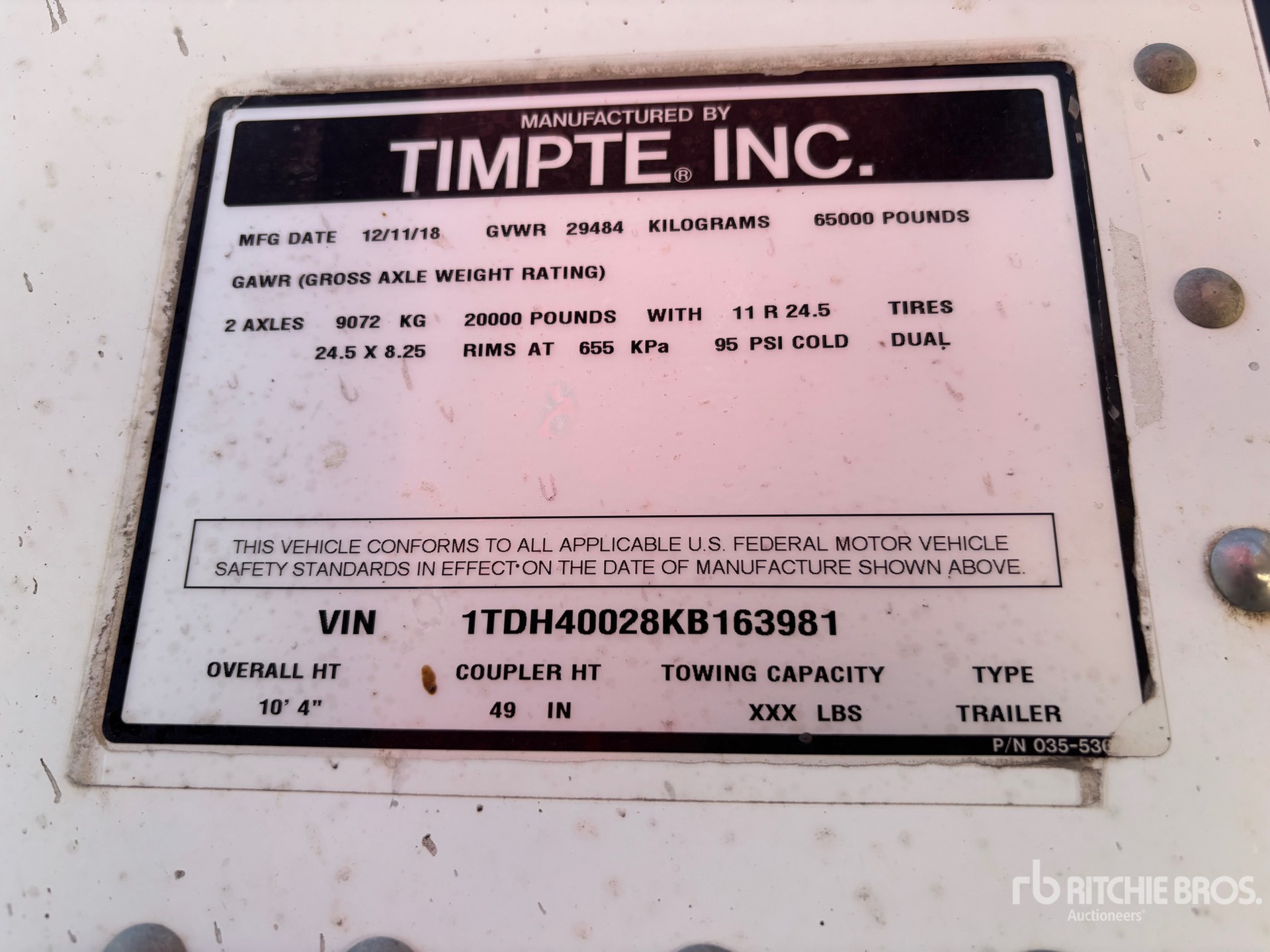 2019 Timpte SUPER HOPPER