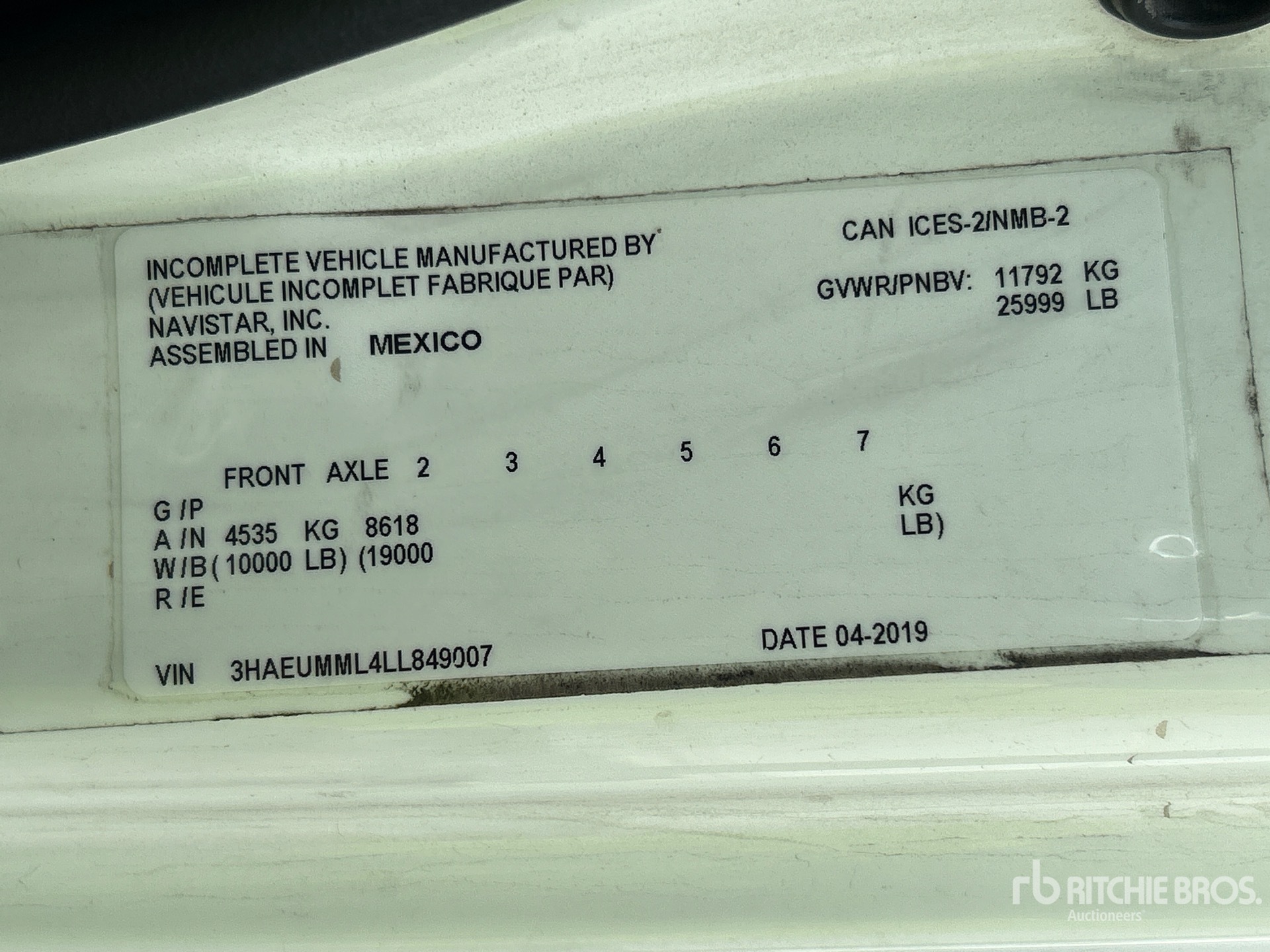 2020 International MV607