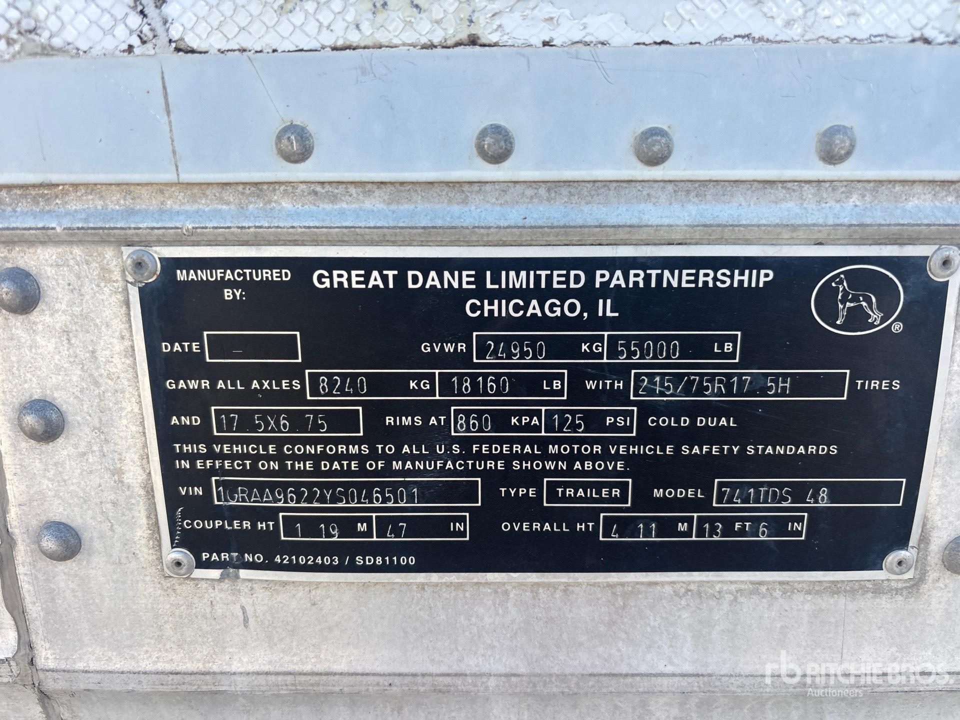 2000 Great Dane 48 ft x 96 in T/A