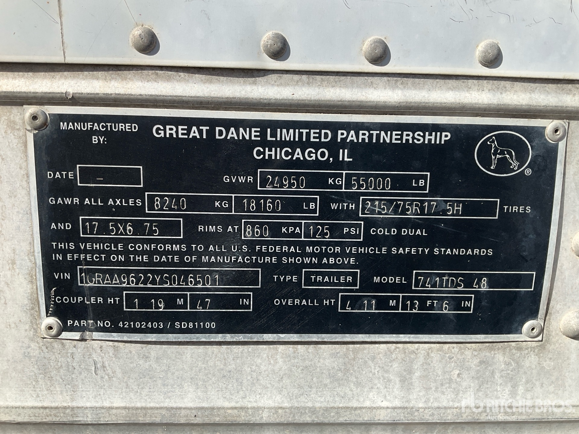 2000 Great Dane 48 ft x 96 in T/A