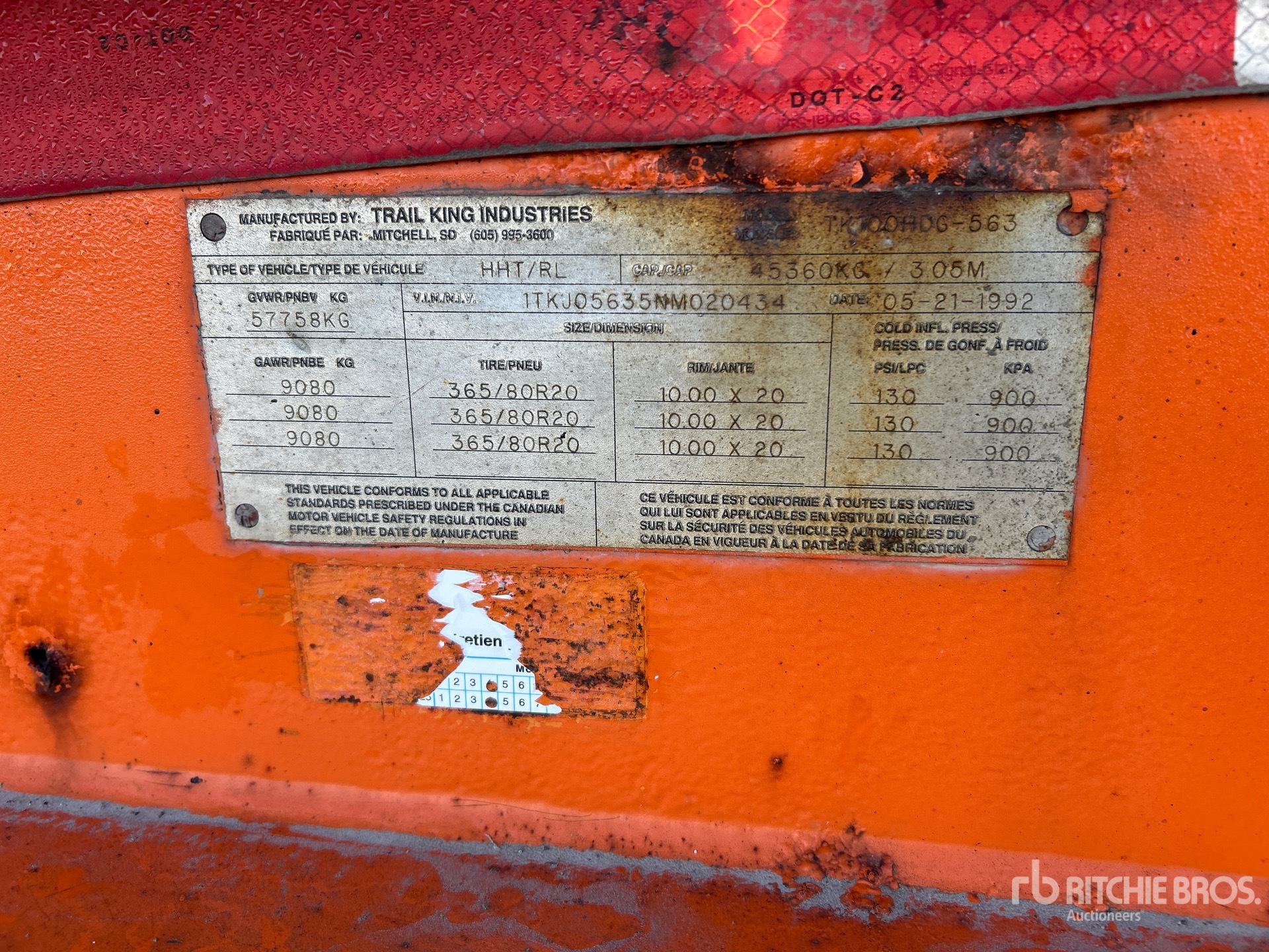1992 Trail King TK100HDG