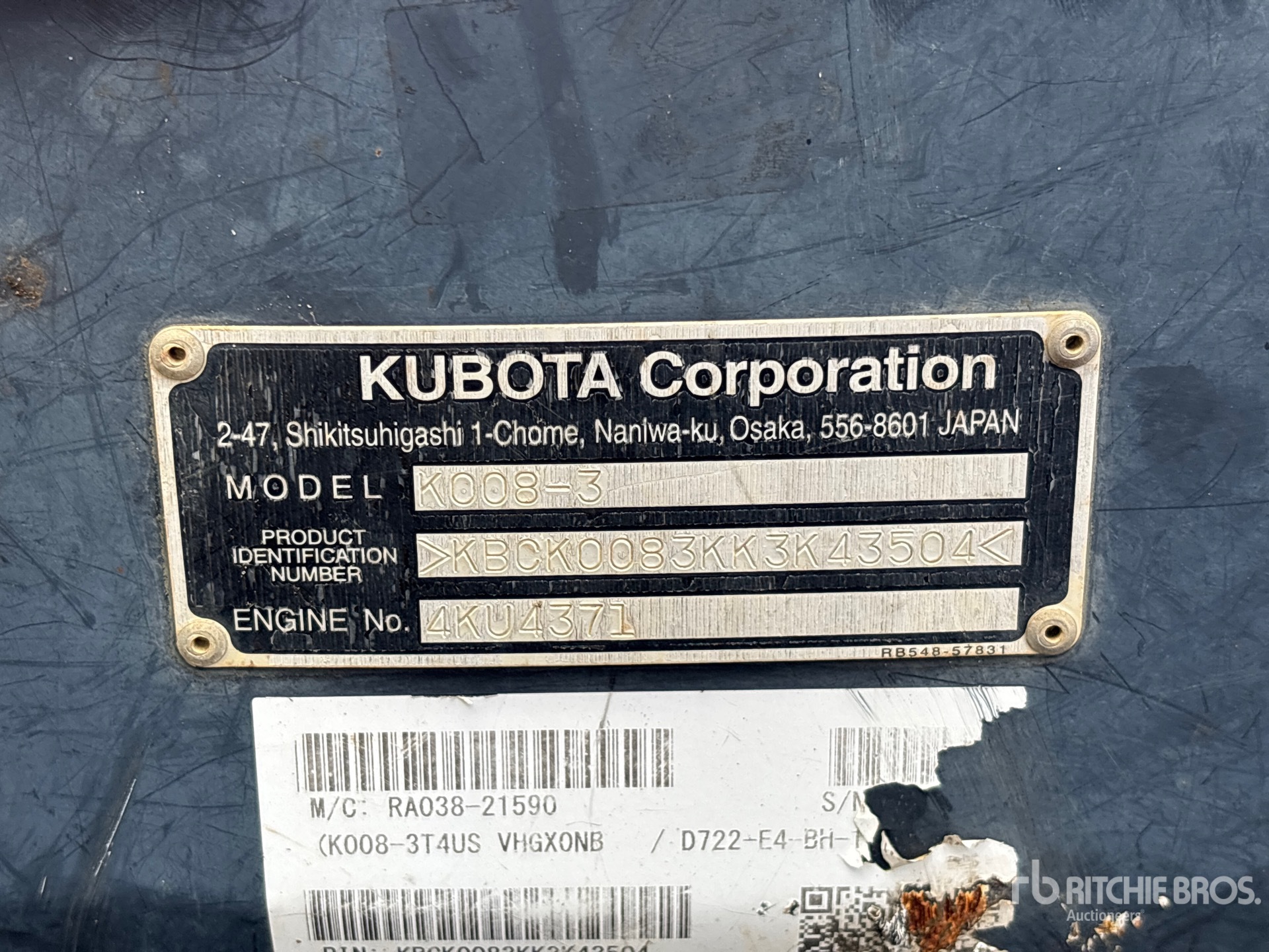 2020 Kubota K008T4