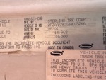 General Appearance with Numéro de série/Numéro d'identification du véhicule automobile