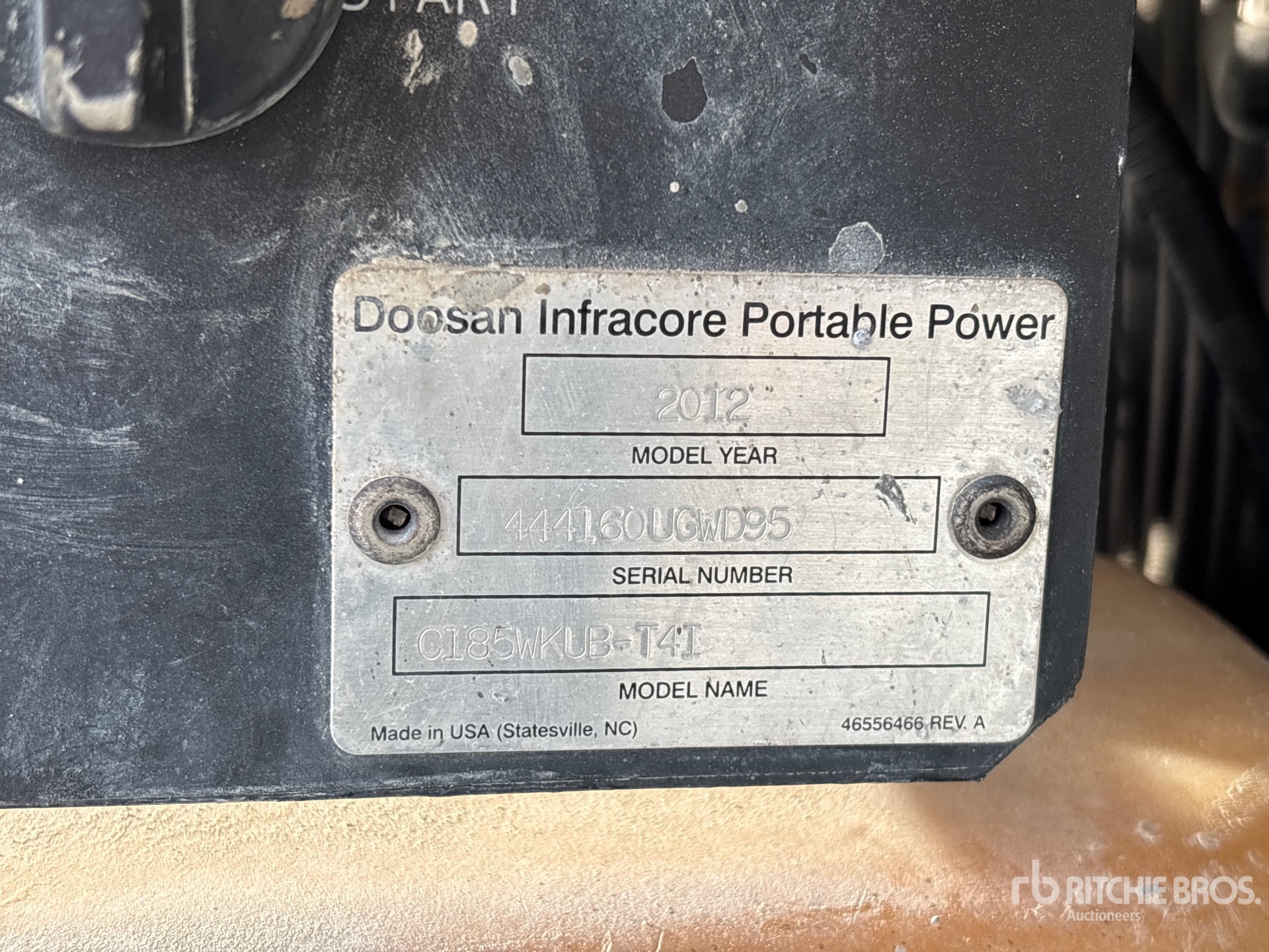 2012 Doosan Portable Power C185WKUB-T4I