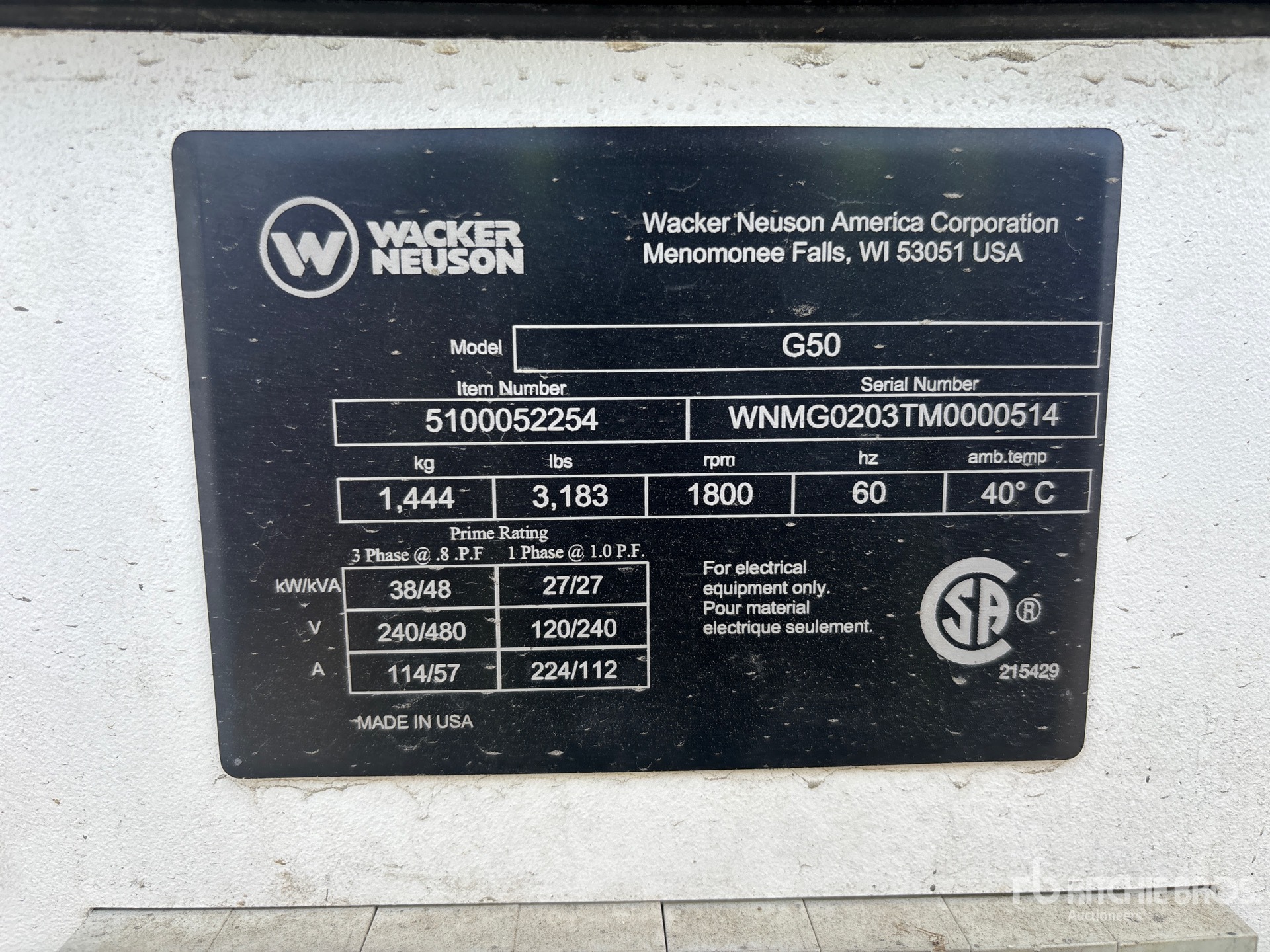 2021 Wacker Neuson G50T4F