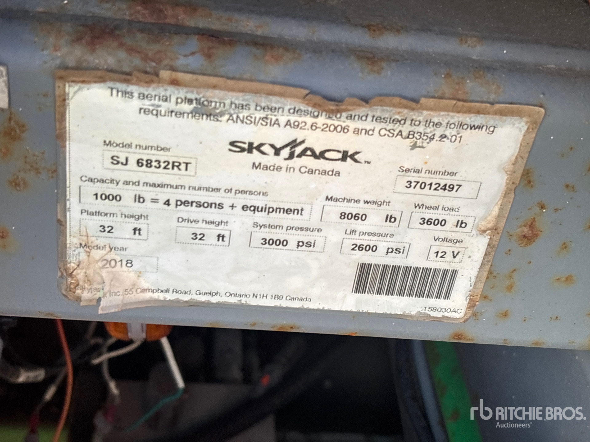 2018 Skyjack SJ6832 RT