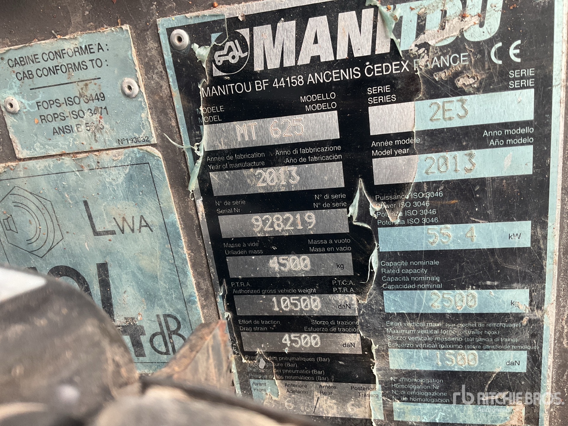 2013 Manitou MT625
