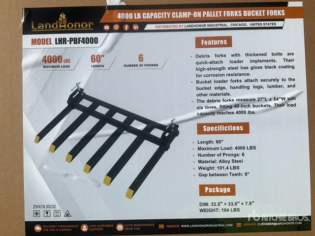 Landhonor LHR-PBF4000 Misc. Skid Steer Attachment