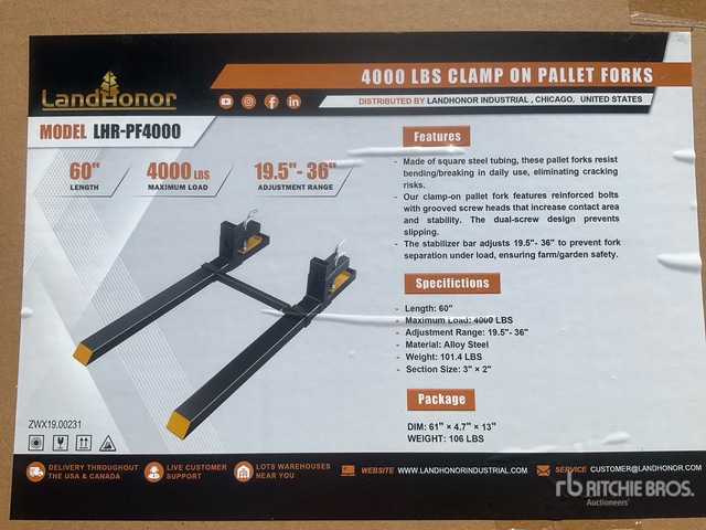 Landhonor LHR-PF4000 Misc. Skid Steer Attachment
