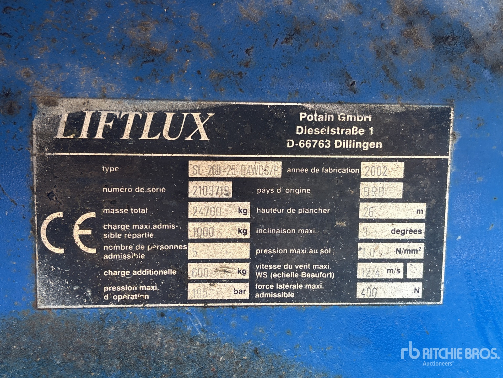 2002 Liftlux SL260-25 D4WDS/