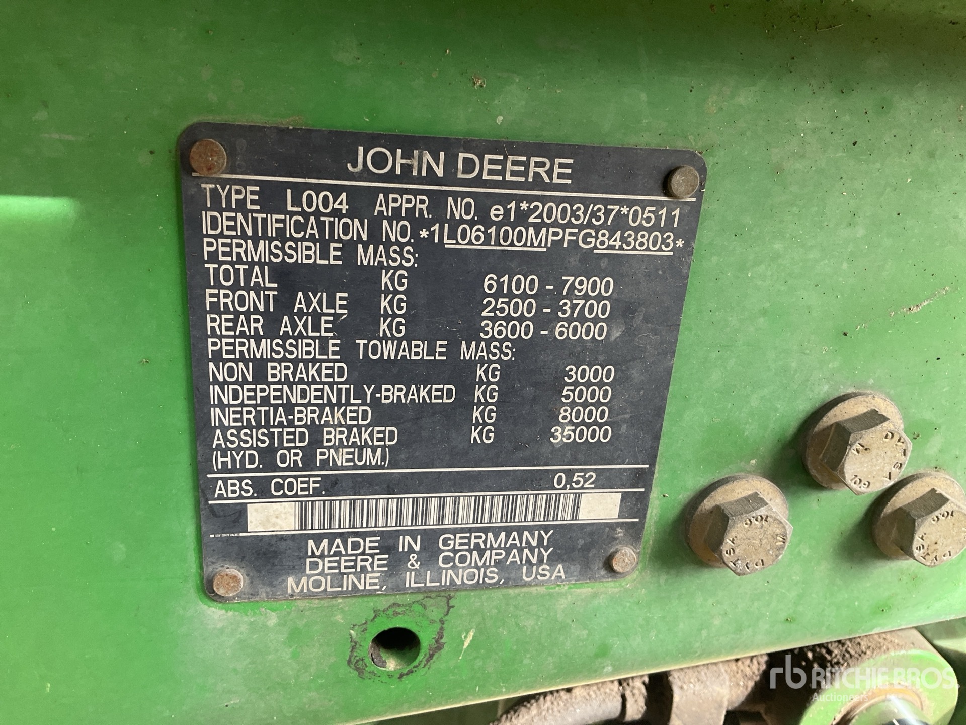2016 John Deere 6100MC