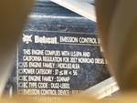 Engine with Emission Label