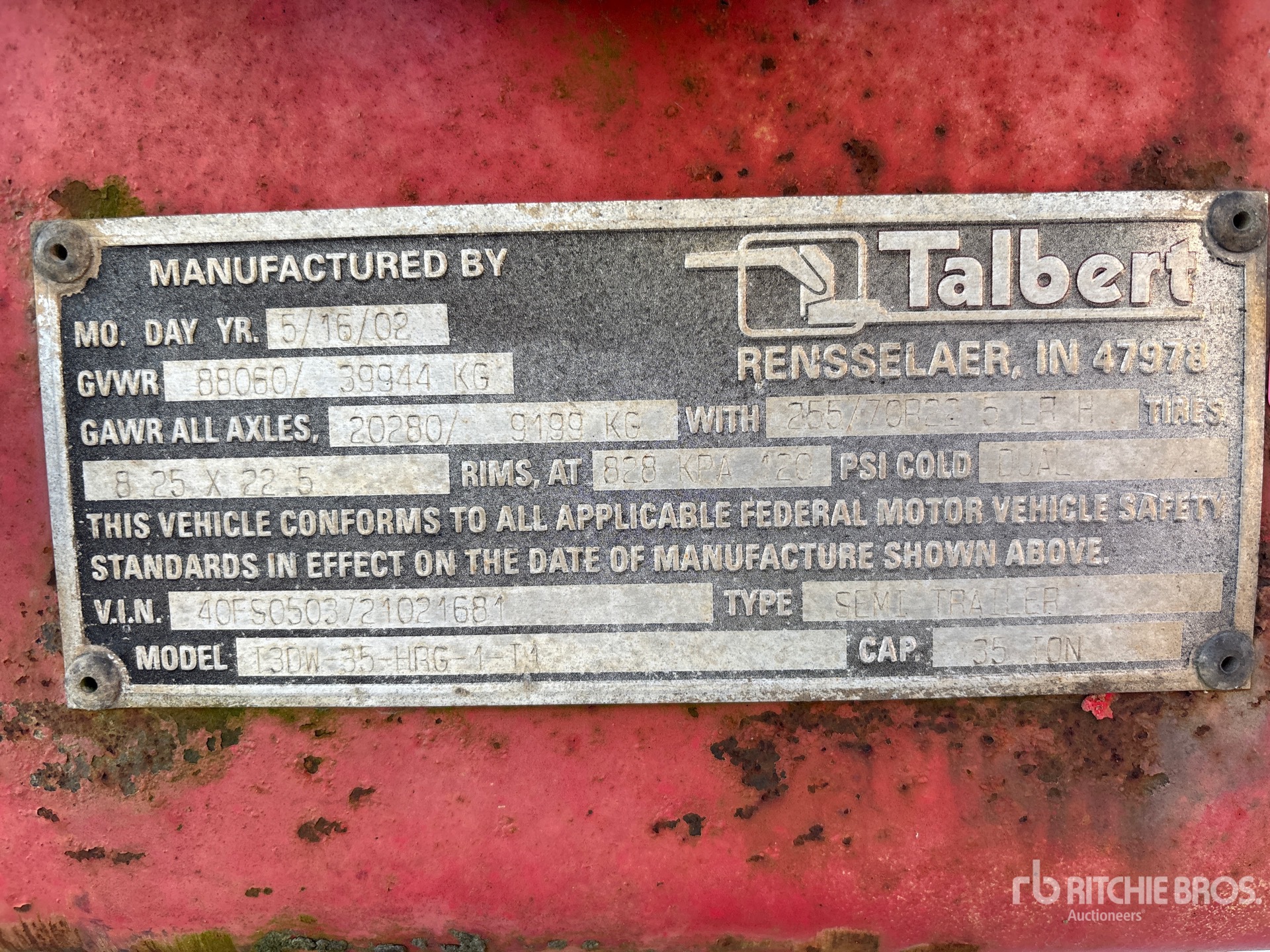 2002 Talbert T3DW-35-HRG-1
