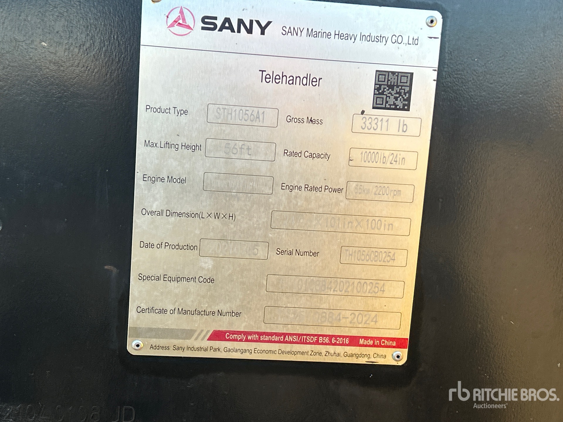2021 Sany STH1056A1