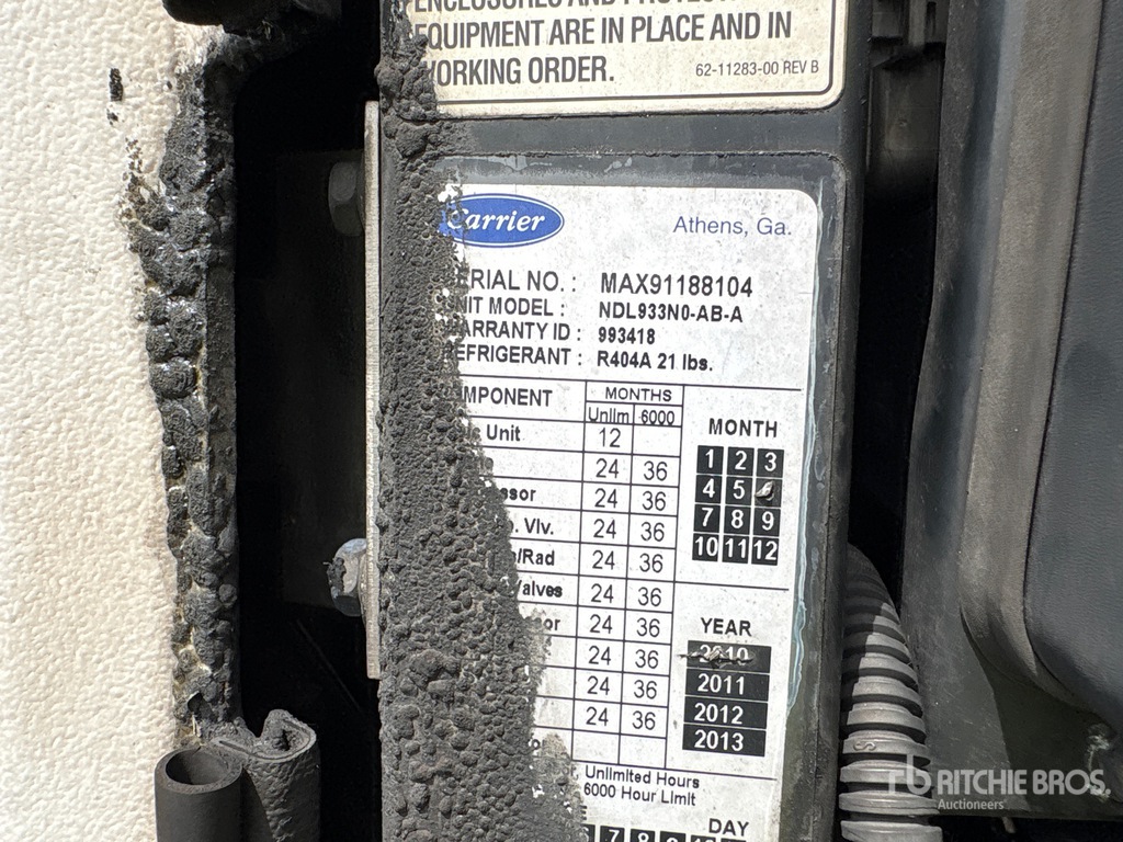 General Appearance with Refrigeration Unit Serial Number