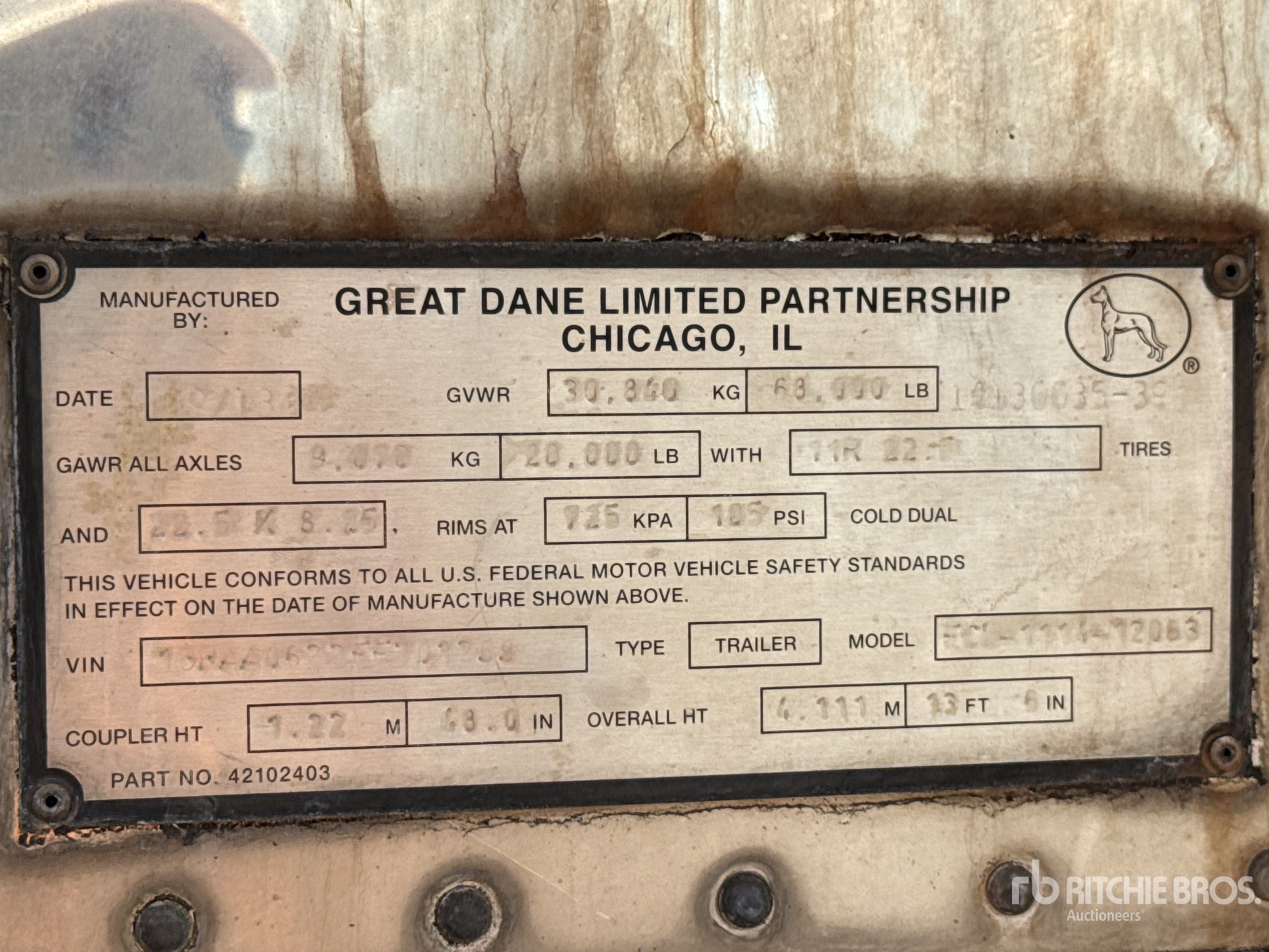2015 Great Dane ECL-1114-12053