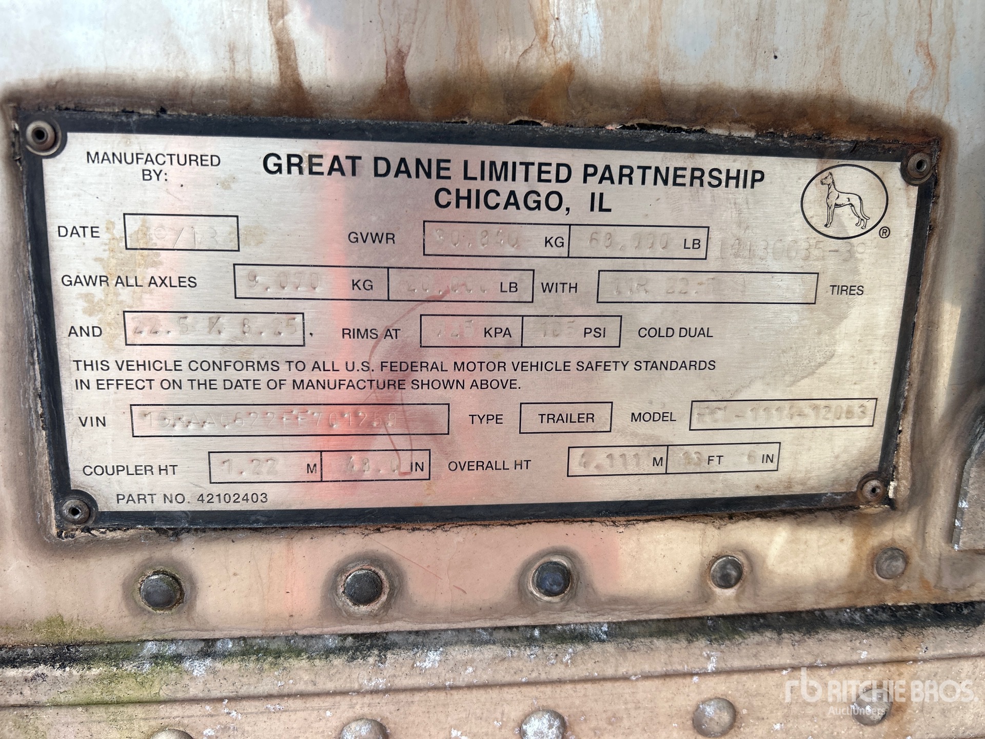 2015 Great Dane ECL-1114-12053