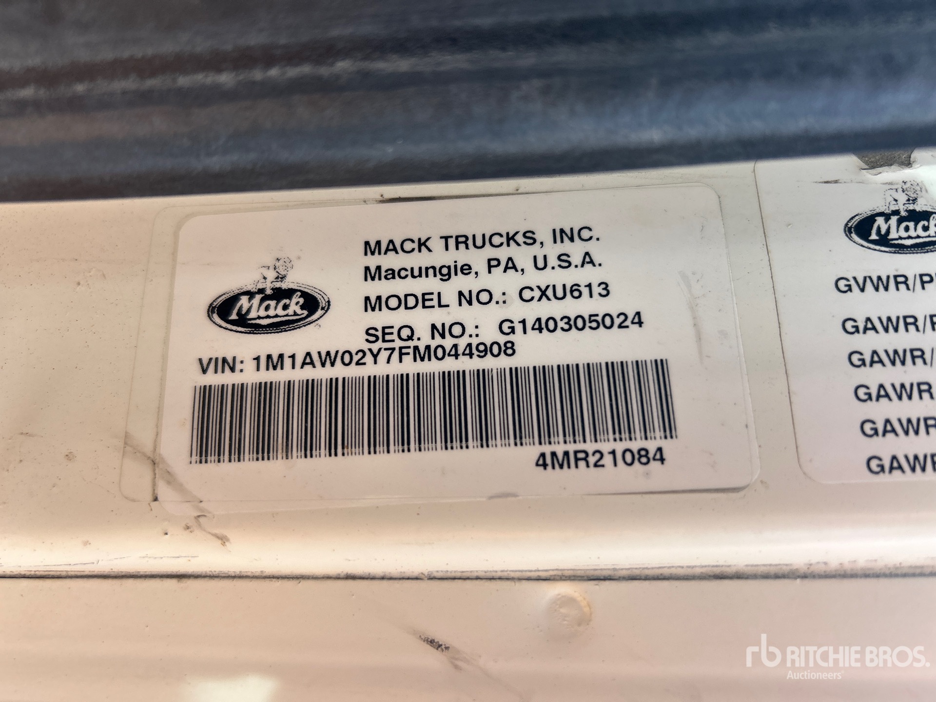 2015 Mack CXU613