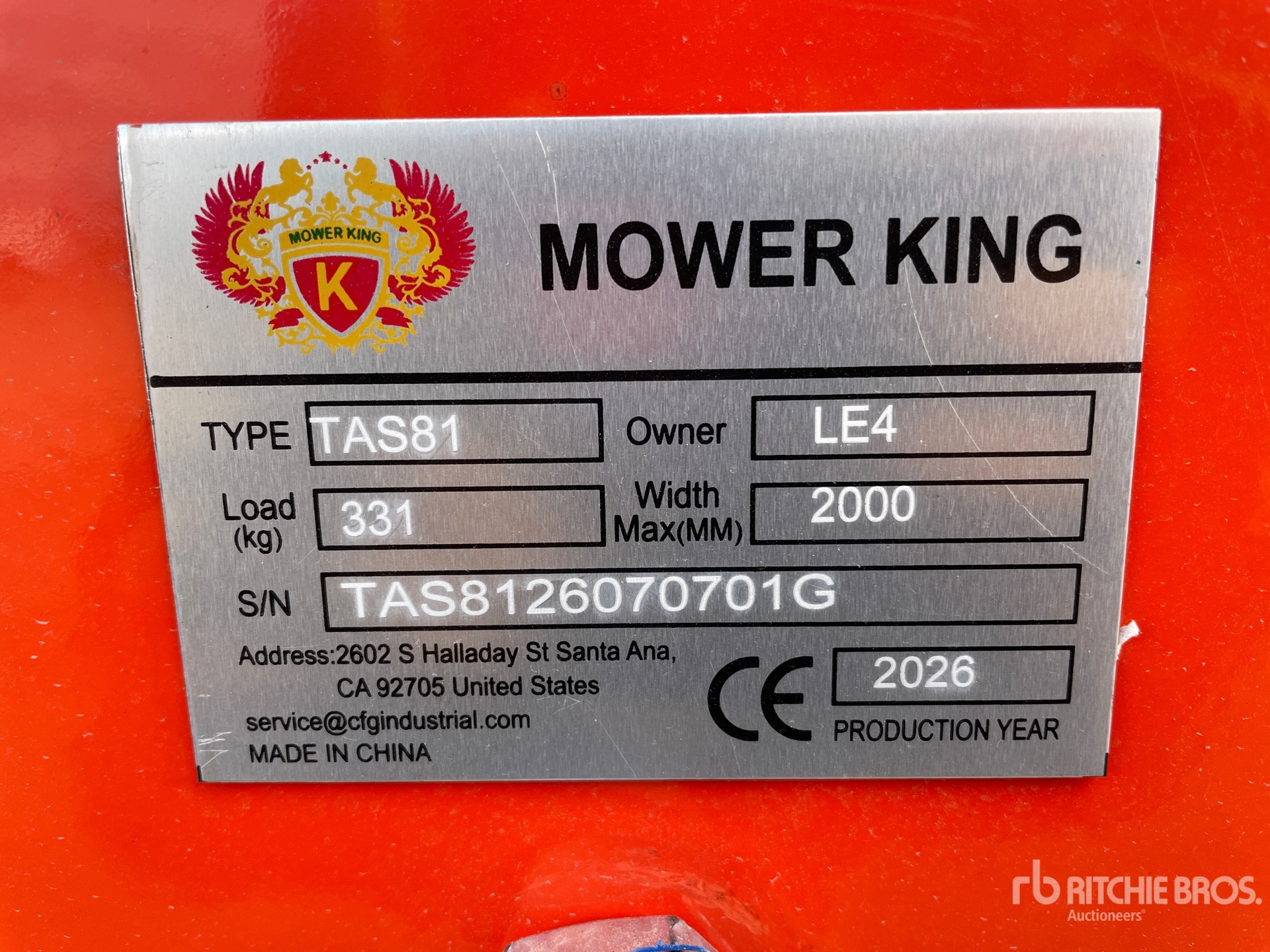 2026 Mower King TAS-81