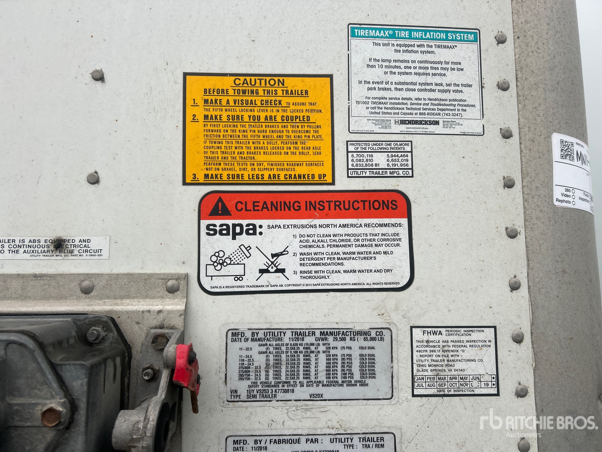2019 Utility 53 ft x 102 in T/A