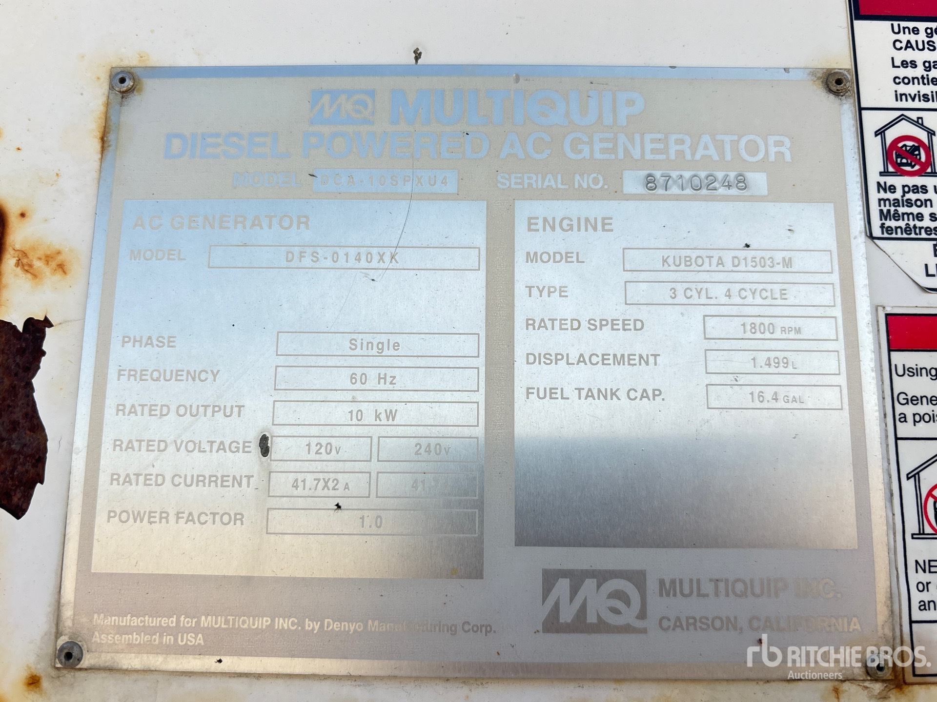2013 Multiquip DCA-10SPXU4