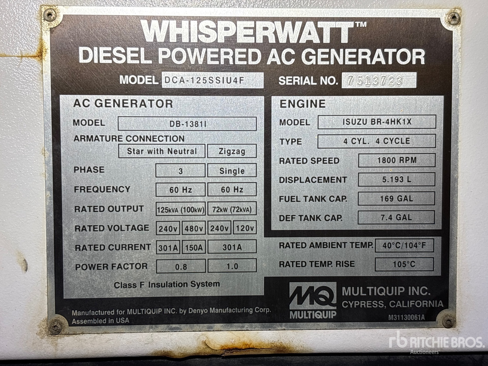 2022 Multiquip DCA125SSIU4F