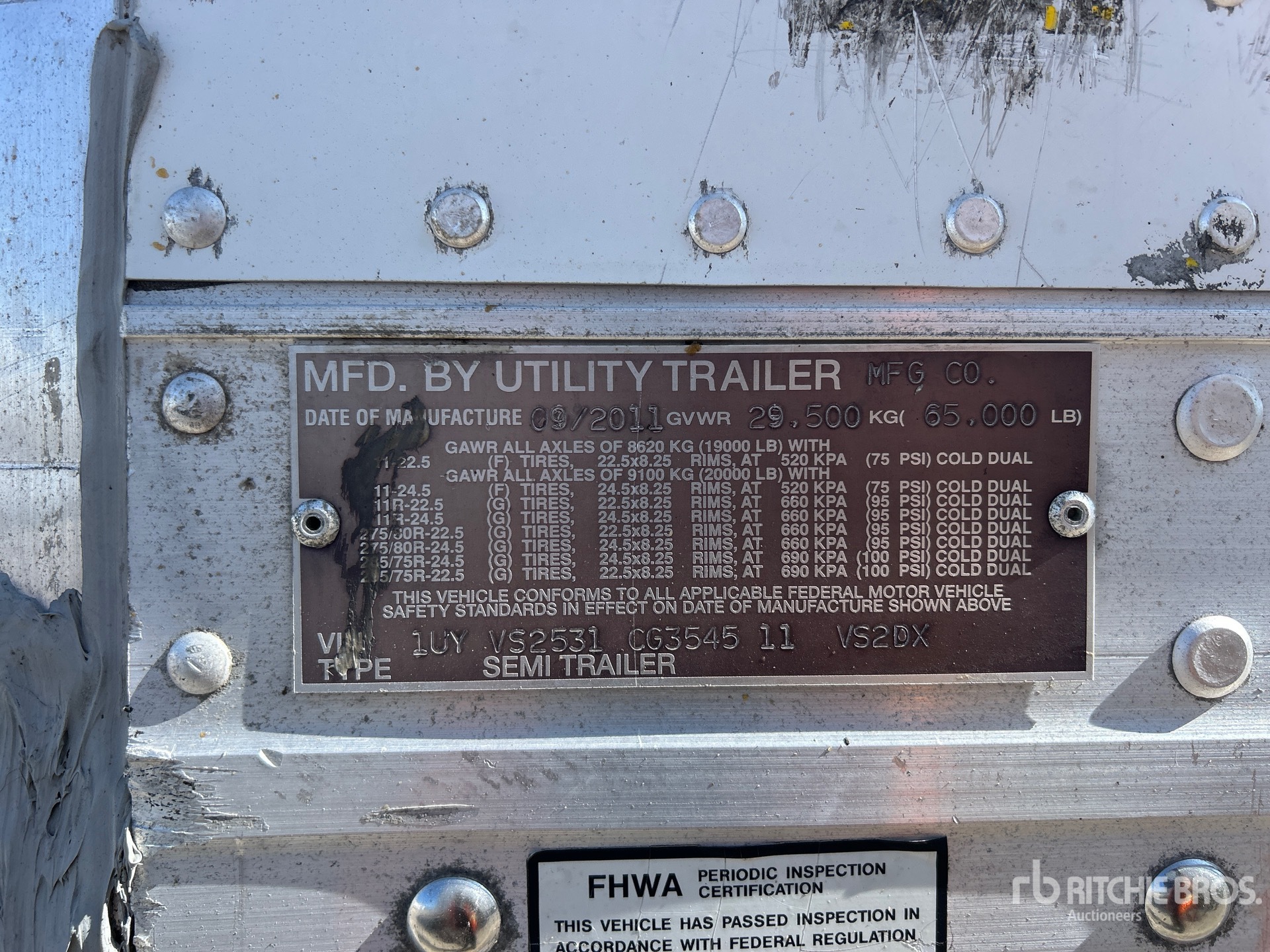 2012 Utility 53 ft x 102 in T/A