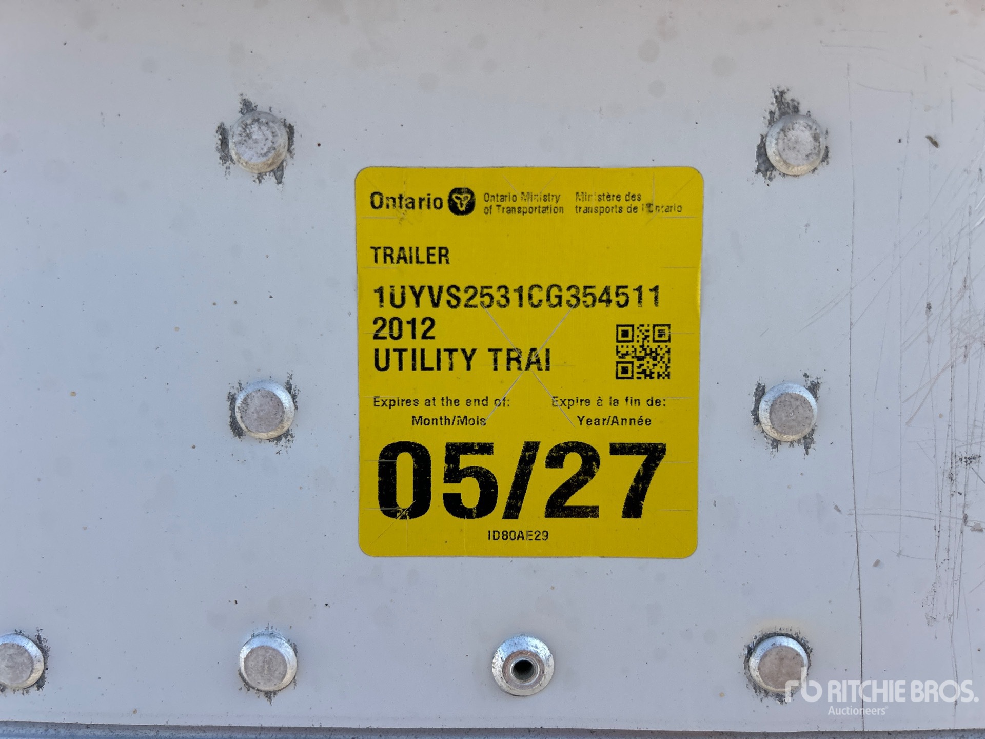 2012 Utility 53 ft x 102 in T/A