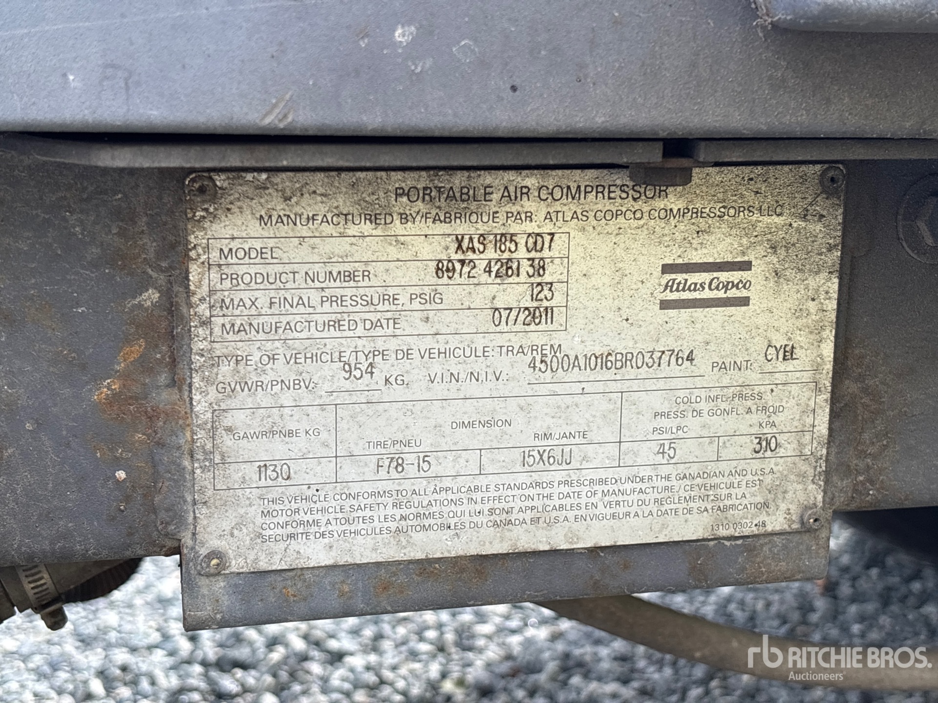 2011 Atlas Copco XAS185CD7