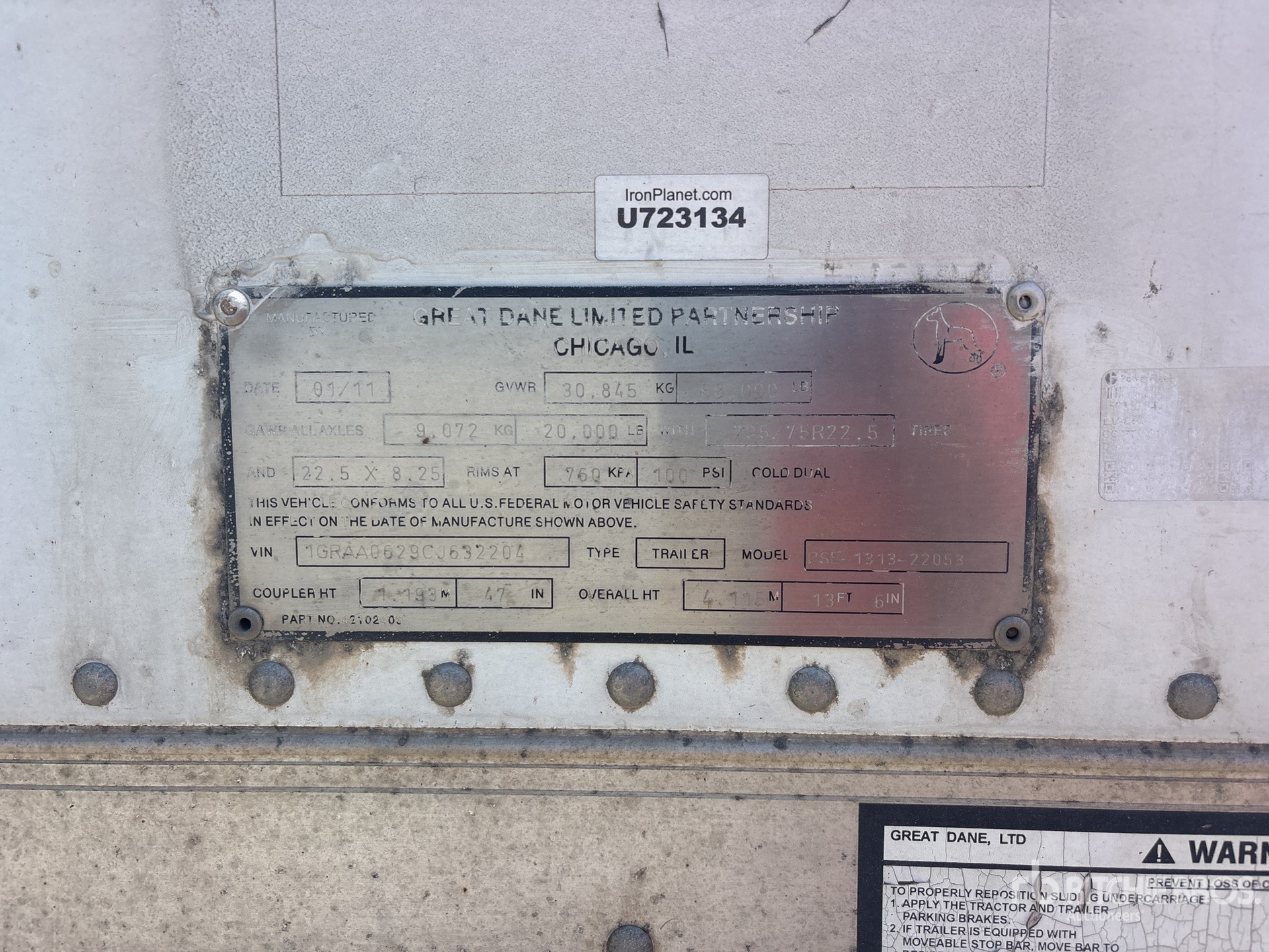 2012 Great Dane PSE-1313-22053