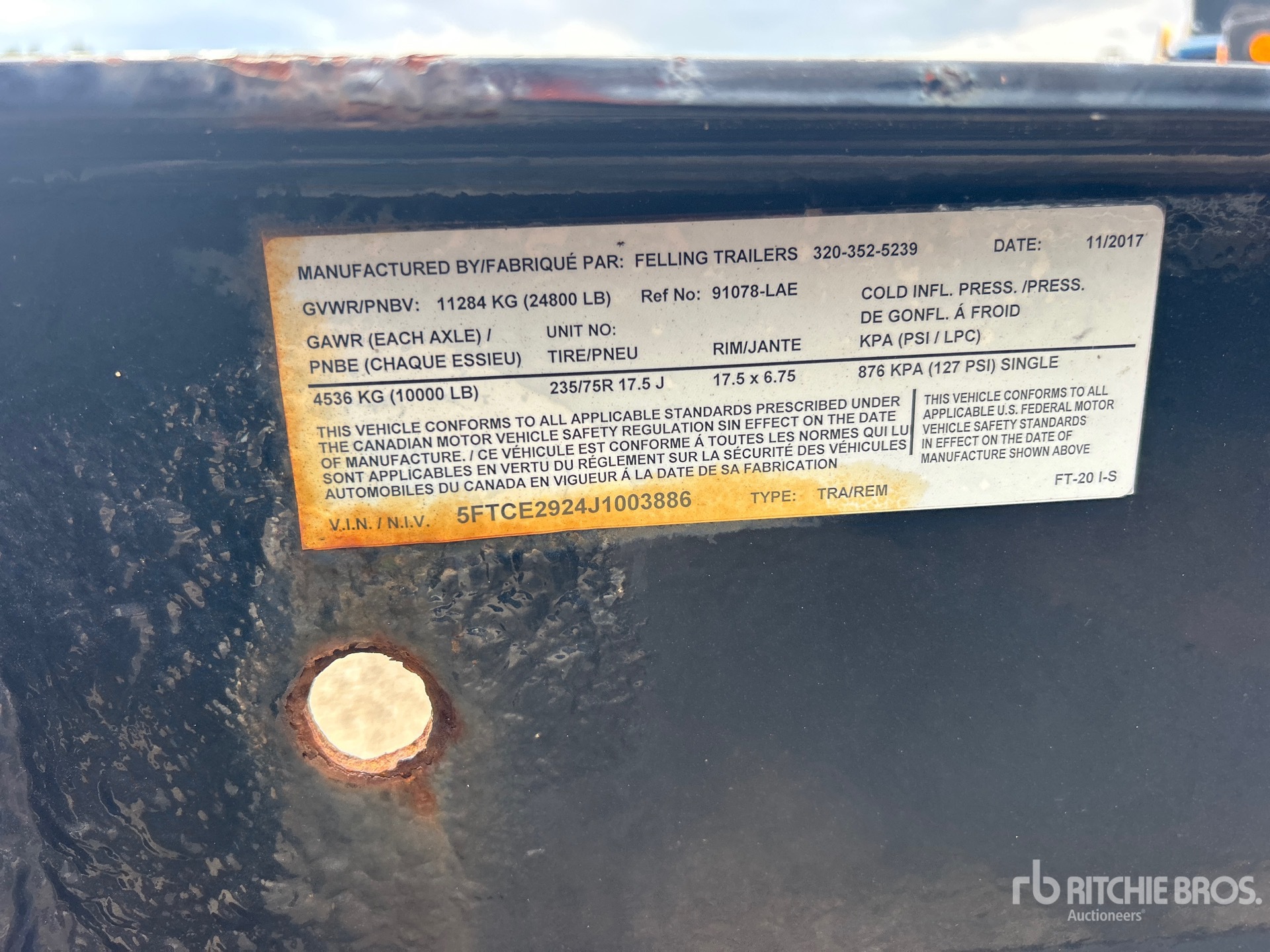 2018 Felling Trailers, Inc. FT-20