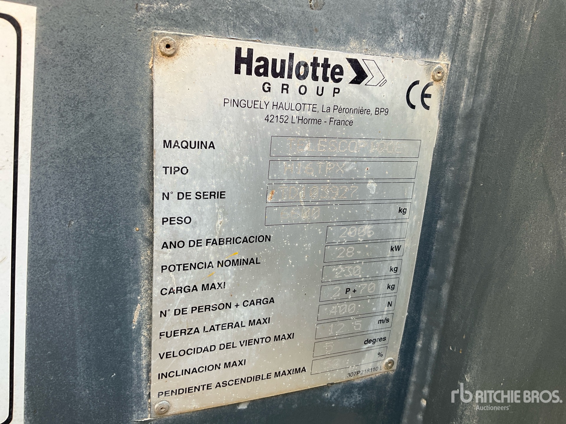 2006 Haulotte H16TPX