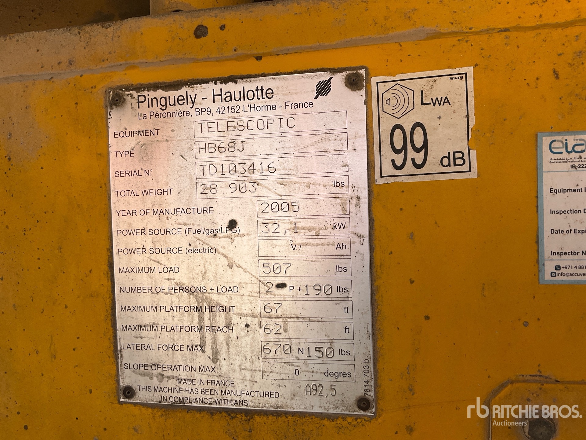 2005 Haulotte HB68J